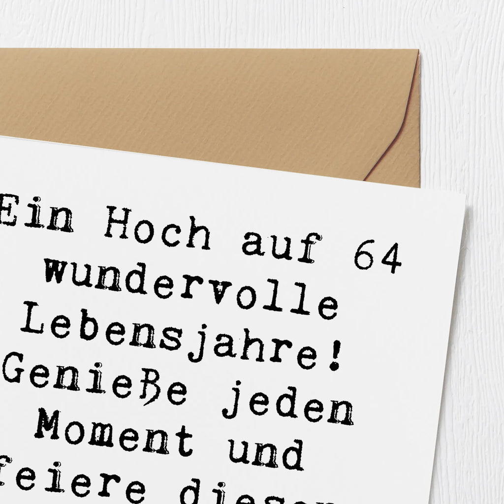 Deluxe Karte Spruch 64. Geburtstag Feier Karte, Hochzeitskarte, Geburtstagskarte, Hochwertige Grußkarte, Klappkarte, Glückwunschkarte, Grußkarte, Hochwertige Klappkarte, Einladungskarte, Geburtstag, Geburtstagsgeschenk, Geschenk