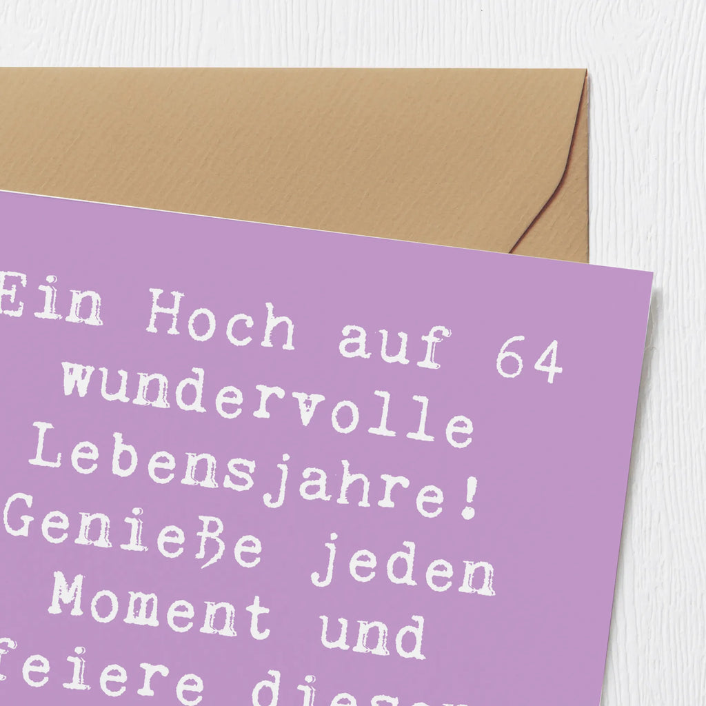 Deluxe Karte Spruch 64. Geburtstag Feier Karte, Hochzeitskarte, Geburtstagskarte, Hochwertige Grußkarte, Klappkarte, Glückwunschkarte, Grußkarte, Hochwertige Klappkarte, Einladungskarte, Geburtstag, Geburtstagsgeschenk, Geschenk