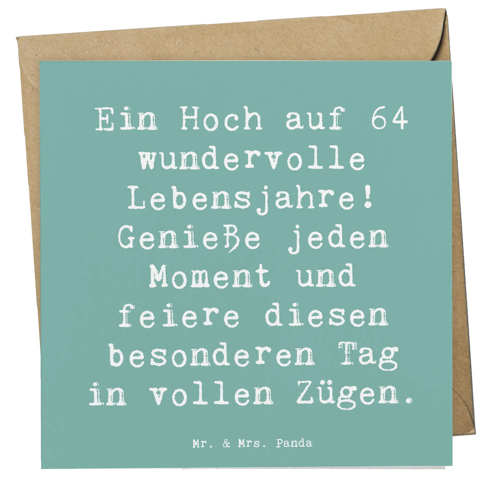 Deluxe Karte Spruch 64. Geburtstag Feier Karte, Hochzeitskarte, Geburtstagskarte, Hochwertige Grußkarte, Klappkarte, Glückwunschkarte, Grußkarte, Hochwertige Klappkarte, Einladungskarte, Geburtstag, Geburtstagsgeschenk, Geschenk