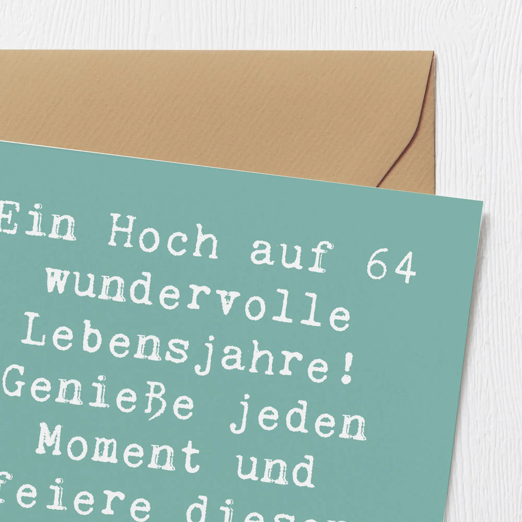 Deluxe Karte Spruch 64. Geburtstag Feier Karte, Hochzeitskarte, Geburtstagskarte, Hochwertige Grußkarte, Klappkarte, Glückwunschkarte, Grußkarte, Hochwertige Klappkarte, Einladungskarte, Geburtstag, Geburtstagsgeschenk, Geschenk