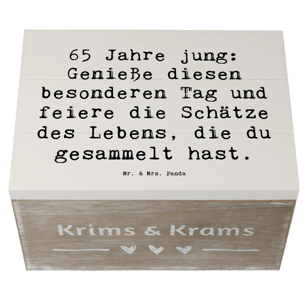 Holzkiste Spruch 65. Geburtstag Feiern XXL, Truhe, Erinnerungsbox, Aufbewahrungsbox, Erinnerungskiste, Schatulle, Geschenkdose, Holzkiste, Schatzkiste, Geschenkbox, Kiste, Dekokiste, Geburtstag, Geburtstagsgeschenk, Geschenk