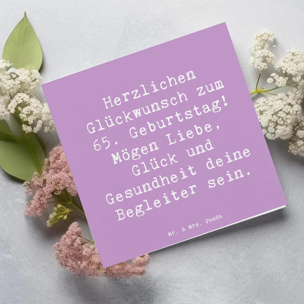 Deluxe Card Saying Herzlichen Glückwunsch zum 65. Geburtstag! Mögen Liebe, Glück und Gesundheit deine Begleiter sein. Hochzeitskarte, Karte, Klappkarte, Geburtstagskarte, Einladungskarte, Glückwunschkarte, Grußkarte, Hochwertige Klappkarte, Hochwertige Grußkarte, Geburtstag, Geburtstagsgeschenk, Geschenk