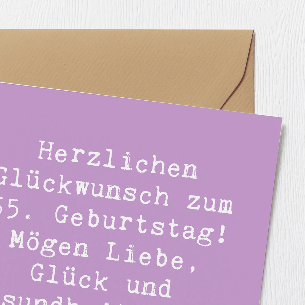 Deluxe Card Saying Herzlichen Glückwunsch zum 65. Geburtstag! Mögen Liebe, Glück und Gesundheit deine Begleiter sein. Hochzeitskarte, Karte, Klappkarte, Geburtstagskarte, Einladungskarte, Glückwunschkarte, Grußkarte, Hochwertige Klappkarte, Hochwertige Grußkarte, Geburtstag, Geburtstagsgeschenk, Geschenk