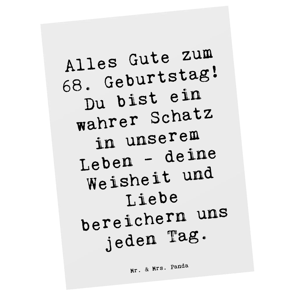 Postcard Saying Alles Gute zum 68. Geburtstag! Du bist ein wahrer Schatz in unserem Leben - deine Weisheit und Liebe bereichern uns jeden Tag. Einladung Geburtstag, Einladung, Dankeskarte, Einladungskarten Geburtstag, Grußkarte, Ansichtskarten, Geschenkkarte, Postkarte, Einladungskarte, Karte, Geburtstagskarte, Ansichtskarte, Geburtstag, Geburtstagsgeschenk, Geschenk