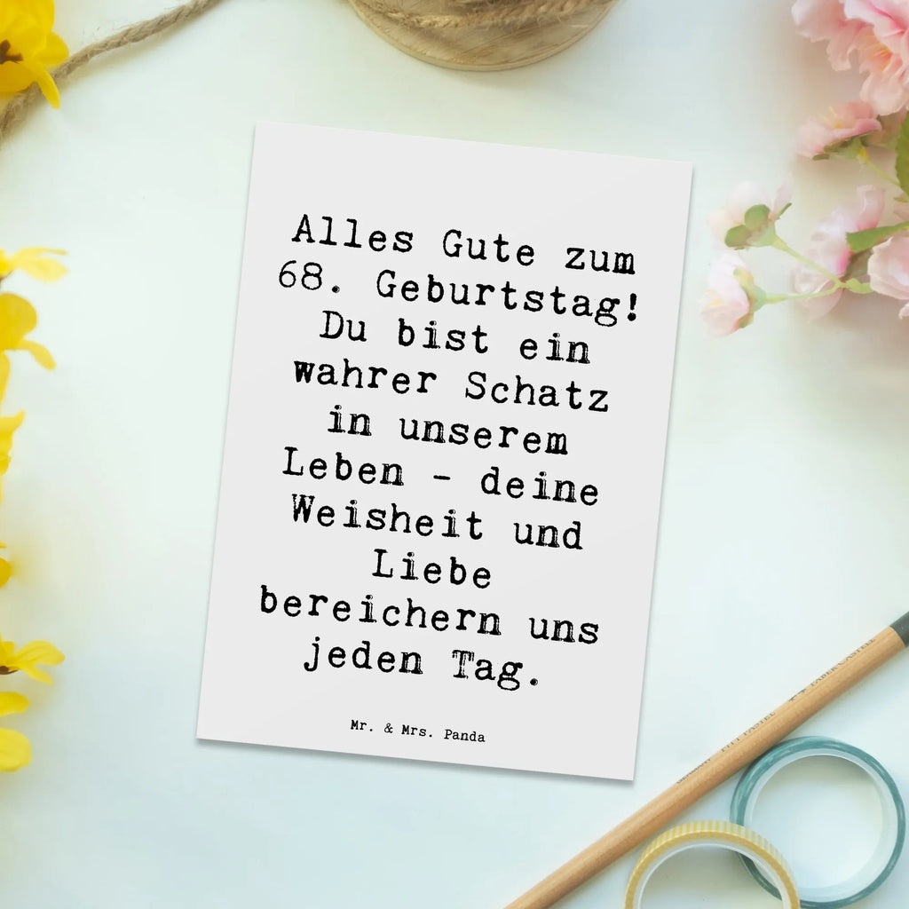Postcard Saying Alles Gute zum 68. Geburtstag! Du bist ein wahrer Schatz in unserem Leben - deine Weisheit und Liebe bereichern uns jeden Tag. Einladung Geburtstag, Einladung, Dankeskarte, Einladungskarten Geburtstag, Grußkarte, Ansichtskarten, Geschenkkarte, Postkarte, Einladungskarte, Karte, Geburtstagskarte, Ansichtskarte, Geburtstag, Geburtstagsgeschenk, Geschenk