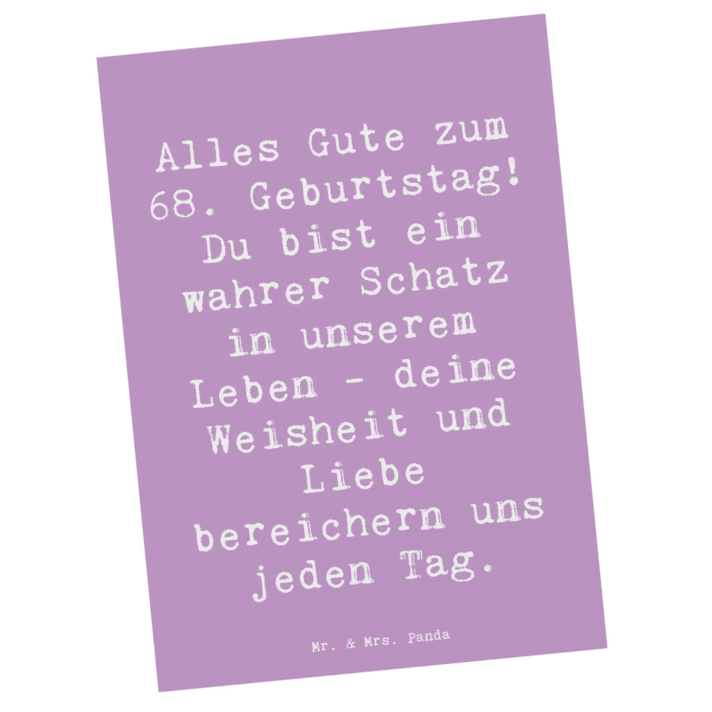 Postcard Saying Alles Gute zum 68. Geburtstag! Du bist ein wahrer Schatz in unserem Leben - deine Weisheit und Liebe bereichern uns jeden Tag. Einladung Geburtstag, Einladung, Dankeskarte, Einladungskarten Geburtstag, Grußkarte, Ansichtskarten, Geschenkkarte, Postkarte, Einladungskarte, Karte, Geburtstagskarte, Ansichtskarte, Geburtstag, Geburtstagsgeschenk, Geschenk