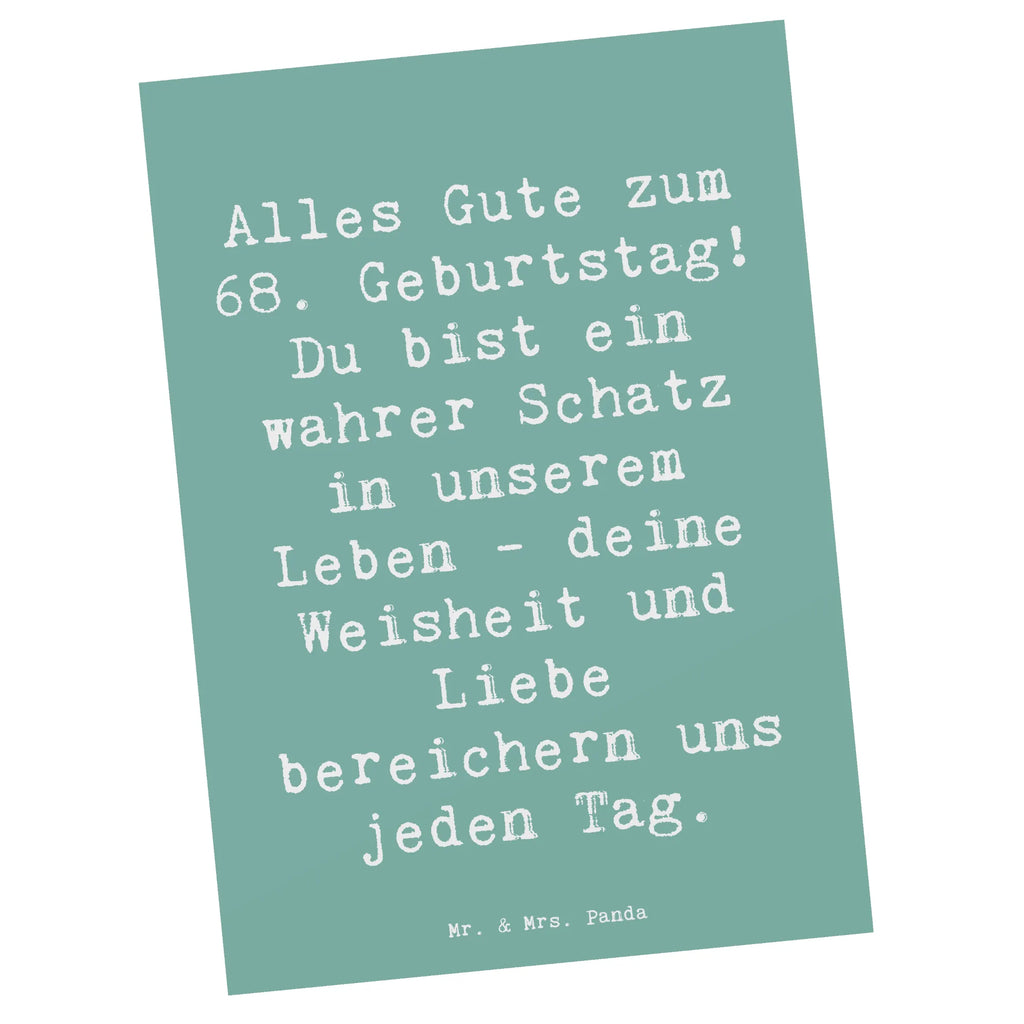 Postcard Saying Alles Gute zum 68. Geburtstag! Du bist ein wahrer Schatz in unserem Leben - deine Weisheit und Liebe bereichern uns jeden Tag. Einladung Geburtstag, Einladung, Dankeskarte, Einladungskarten Geburtstag, Grußkarte, Ansichtskarten, Geschenkkarte, Postkarte, Einladungskarte, Karte, Geburtstagskarte, Ansichtskarte, Geburtstag, Geburtstagsgeschenk, Geschenk