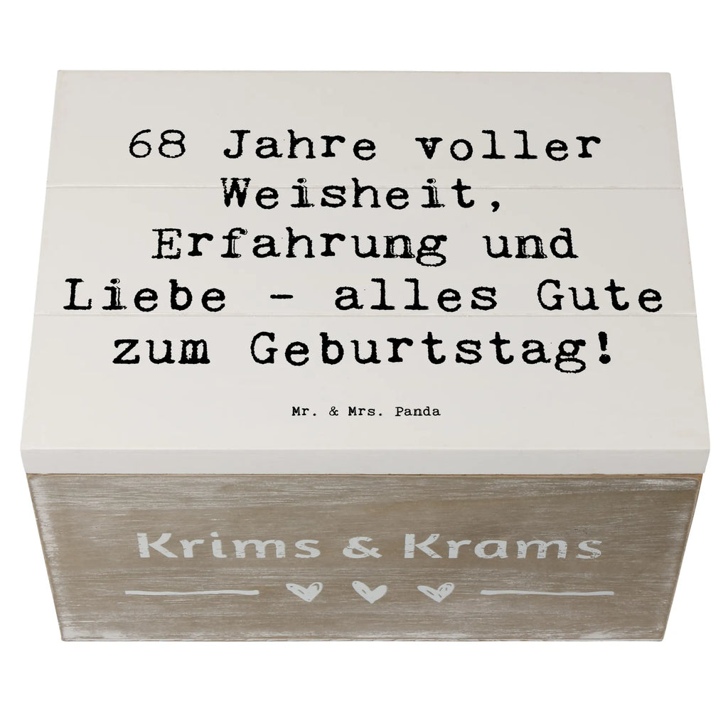 Wooden chest Saying 68 Jahre voller Weisheit, Erfahrung und Liebe - alles Gute zum Geburtstag! Holzkiste, Schatulle, Aufbewahrungsbox, Geschenkdose, Erinnerungskiste, Erinnerungsbox, Dekokiste, Schatzkiste, Geschenkbox, Truhe, Kiste, XXL, Geburtstag, Geburtstagsgeschenk, Geschenk