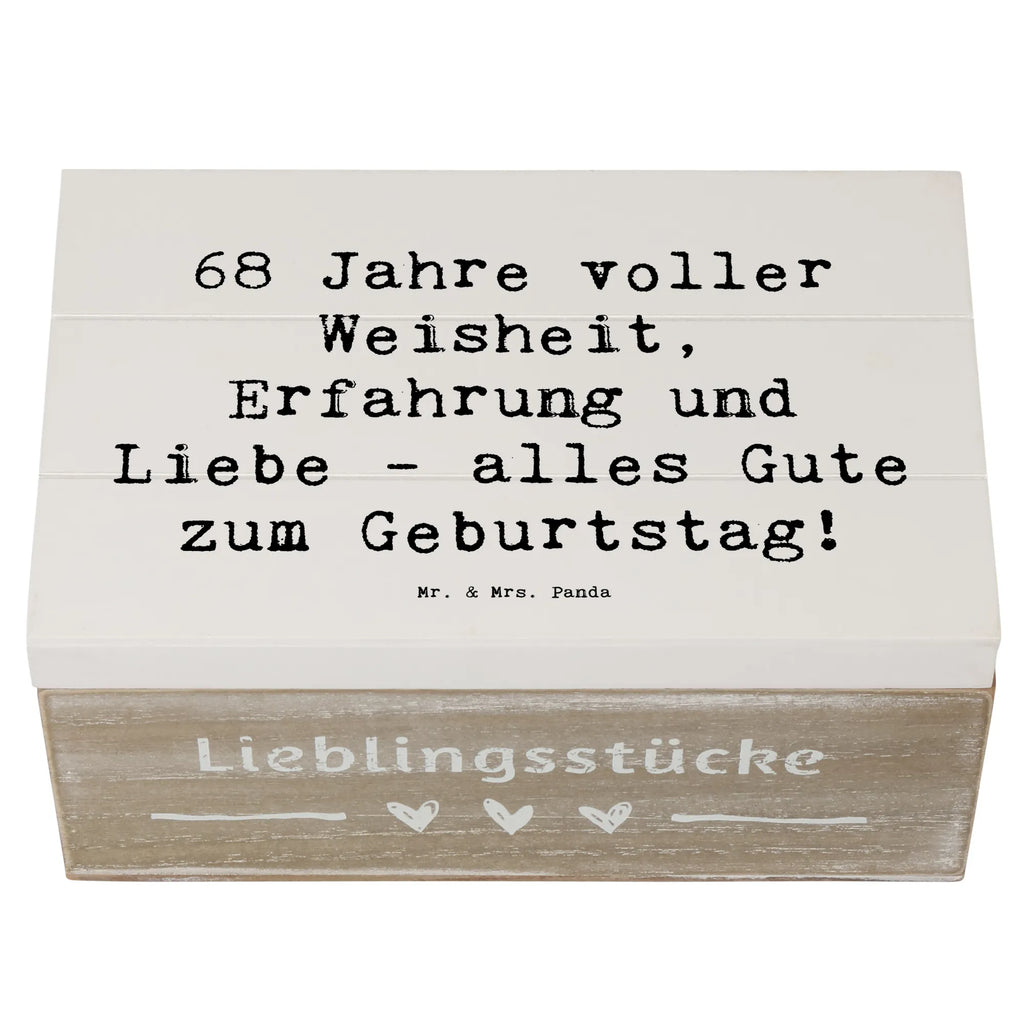 Wooden chest Saying 68 Jahre voller Weisheit, Erfahrung und Liebe - alles Gute zum Geburtstag! Holzkiste, Schatulle, Aufbewahrungsbox, Geschenkdose, Erinnerungskiste, Erinnerungsbox, Dekokiste, Schatzkiste, Geschenkbox, Truhe, Kiste, XXL, Geburtstag, Geburtstagsgeschenk, Geschenk