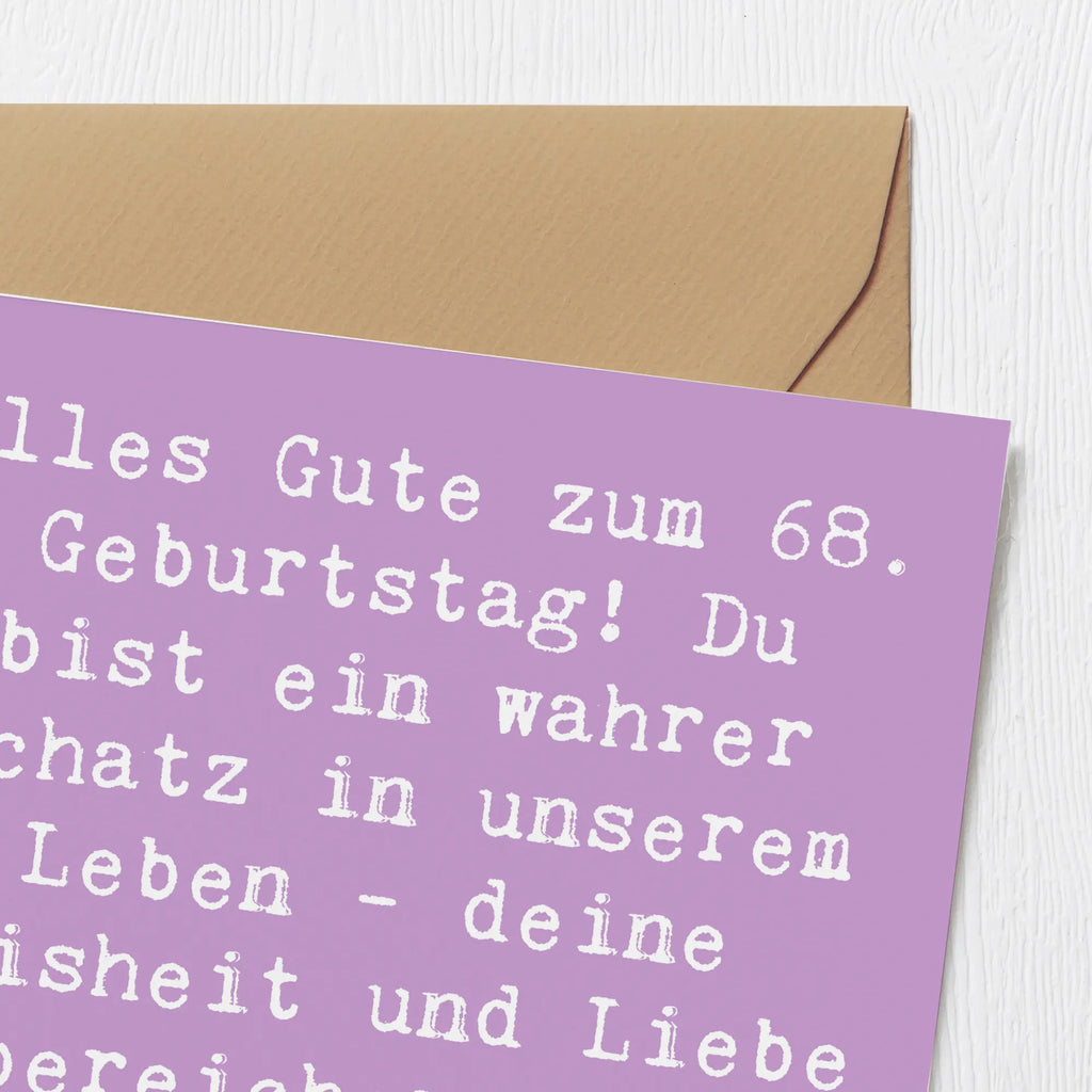 Deluxe Karte Spruch 68. Geburtstag Schatz Glückwunschkarte, Klappkarte, Einladungskarte, Karte, Hochwertige Klappkarte, Hochwertige Grußkarte, Hochzeitskarte, Grußkarte, Geburtstagskarte, Geburtstag, Geburtstagsgeschenk, Geschenk