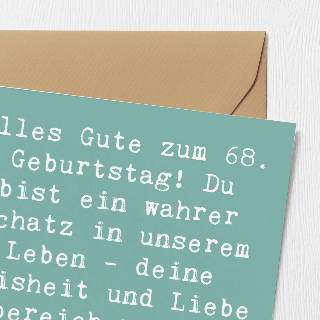 Deluxe Karte Spruch 68. Geburtstag Schatz Glückwunschkarte, Klappkarte, Einladungskarte, Karte, Hochwertige Klappkarte, Hochwertige Grußkarte, Hochzeitskarte, Grußkarte, Geburtstagskarte, Geburtstag, Geburtstagsgeschenk, Geschenk