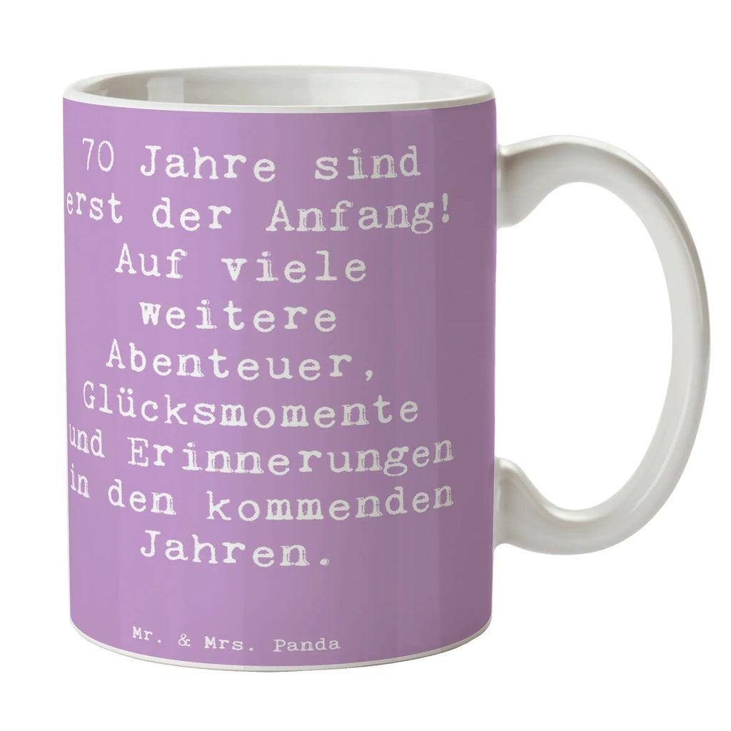 Tasse Spruch 70. Geburtstag Beginn Kaffeetasse, Tasse mit Motiven, Porzellantasse, Tasse mit Zitaten, Keramiktasse, Teetasse, Tasse, Geschenktasse, Bürotasse, Geburtstag, Geburtstagsgeschenk, Geschenk