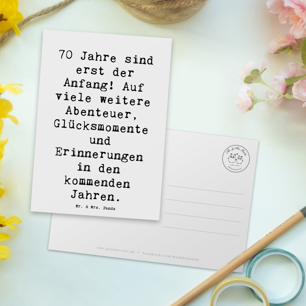 Postcard Saying 70 Jahre sind erst der Anfang! Auf viele weitere Abenteuer, Glücksmomente und Erinnerungen in den kommenden Jahren. Geburtstagskarte, Ansichtskarte, Karte, Einladungskarte, Ansichtskarten, Grußkarte, Einladung Geburtstag, Einladungskarten Geburtstag, Dankeskarte, Postkarte, Geschenkkarte, Einladung, Geburtstag, Geburtstagsgeschenk, Geschenk
