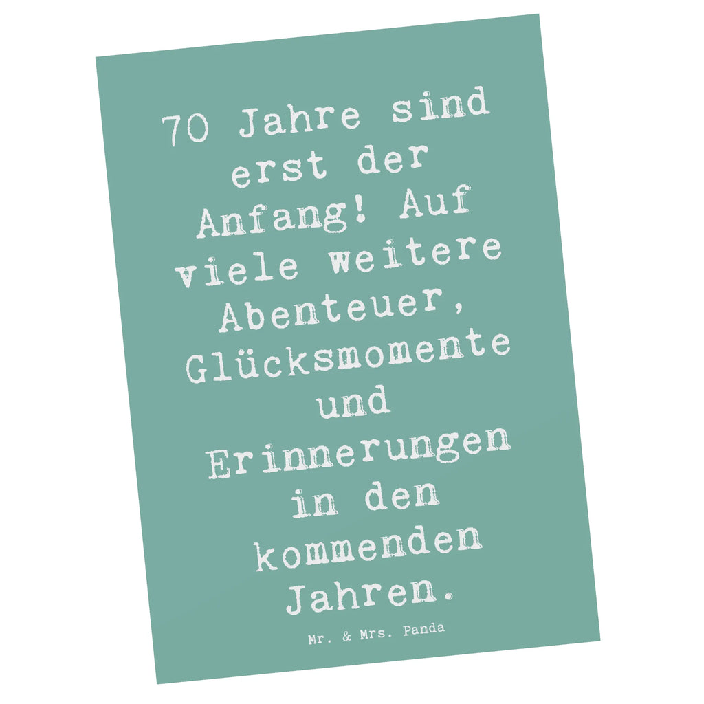 Postcard Saying 70 Jahre sind erst der Anfang! Auf viele weitere Abenteuer, Glücksmomente und Erinnerungen in den kommenden Jahren. Geburtstagskarte, Ansichtskarte, Karte, Einladungskarte, Ansichtskarten, Grußkarte, Einladung Geburtstag, Einladungskarten Geburtstag, Dankeskarte, Postkarte, Geschenkkarte, Einladung, Geburtstag, Geburtstagsgeschenk, Geschenk