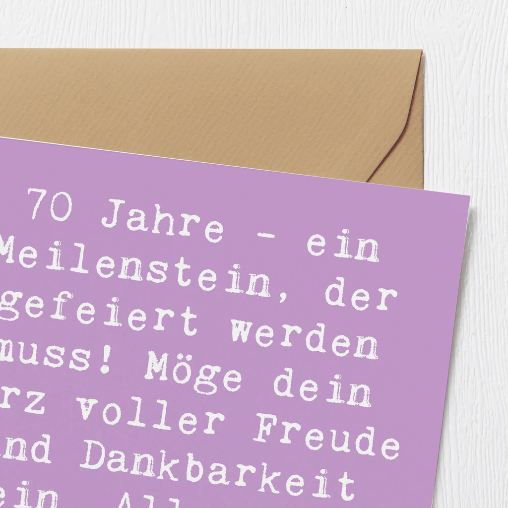 Deluxe Karte Spruch 70. Geburtstag Meilenstein Karte, Klappkarte, Einladungskarte, Grußkarte, Hochwertige Grußkarte, Hochwertige Klappkarte, Glückwunschkarte, Hochzeitskarte, Geburtstagskarte, Geburtstag, Geburtstagsgeschenk, Geschenk