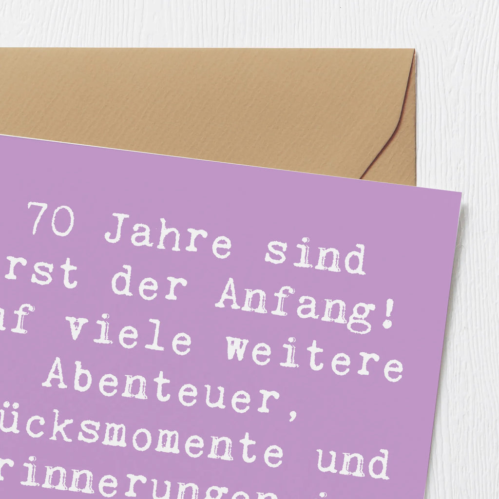 Deluxe Karte Spruch 70. Geburtstag Beginn Hochzeitskarte, Geburtstagskarte, Klappkarte, Grußkarte, Hochwertige Grußkarte, Glückwunschkarte, Hochwertige Klappkarte, Karte, Einladungskarte, Geburtstag, Geburtstagsgeschenk, Geschenk