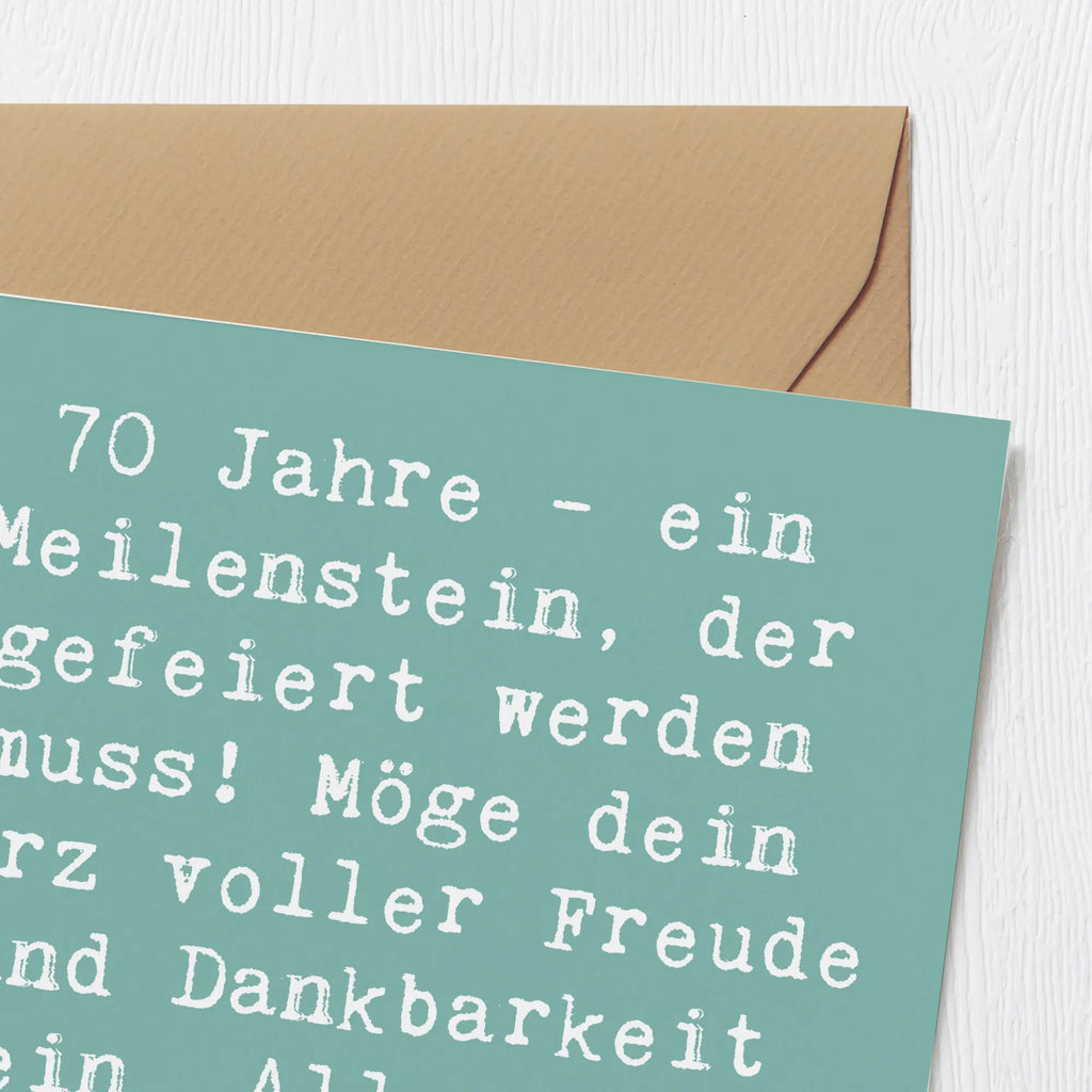 Deluxe Karte Spruch 70. Geburtstag Meilenstein Karte, Klappkarte, Einladungskarte, Grußkarte, Hochwertige Grußkarte, Hochwertige Klappkarte, Glückwunschkarte, Hochzeitskarte, Geburtstagskarte, Geburtstag, Geburtstagsgeschenk, Geschenk