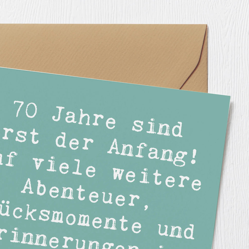 Deluxe Karte Spruch 70. Geburtstag Beginn Hochzeitskarte, Geburtstagskarte, Klappkarte, Grußkarte, Hochwertige Grußkarte, Glückwunschkarte, Hochwertige Klappkarte, Karte, Einladungskarte, Geburtstag, Geburtstagsgeschenk, Geschenk