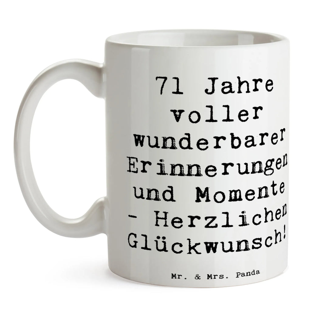 Tasse Spruch 71. Geburtstag Erinnerungen Geschenktasse, Keramiktasse, Tasse mit Zitaten, Porzellantasse, Bürotasse, Kaffeetasse, Tasse, Teetasse, Tasse mit Motiven, Geburtstag, Geburtstagsgeschenk, Geschenk