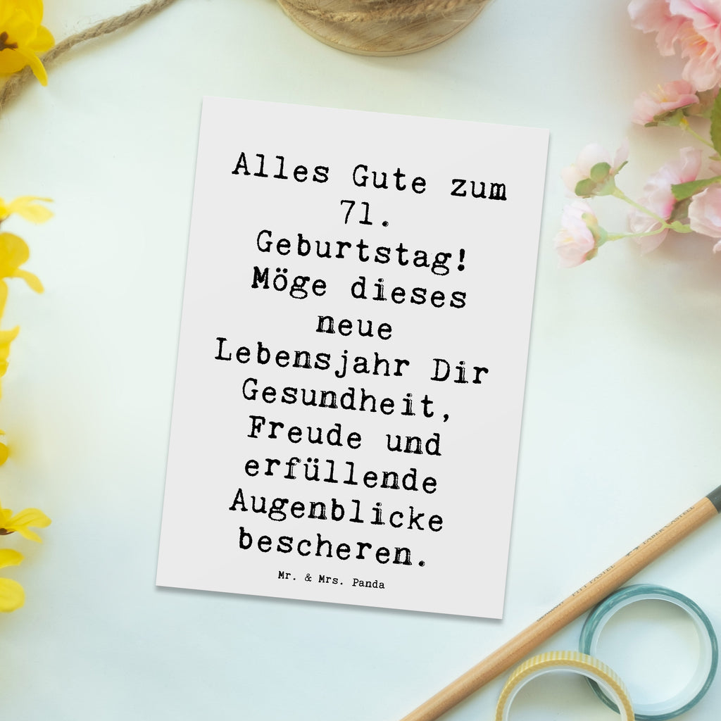 Postcard Saying Alles Gute zum 71. Geburtstag! Möge dieses neue Lebensjahr Dir Gesundheit, Freude und erfüllende Augenblicke bescheren. Grußkarte, Geburtstagskarte, Einladungskarten Geburtstag, Einladung Geburtstag, Ansichtskarten, Postkarte, Karte, Einladung, Dankeskarte, Einladungskarte, Ansichtskarte, Geschenkkarte, Geburtstag, Geburtstagsgeschenk, Geschenk