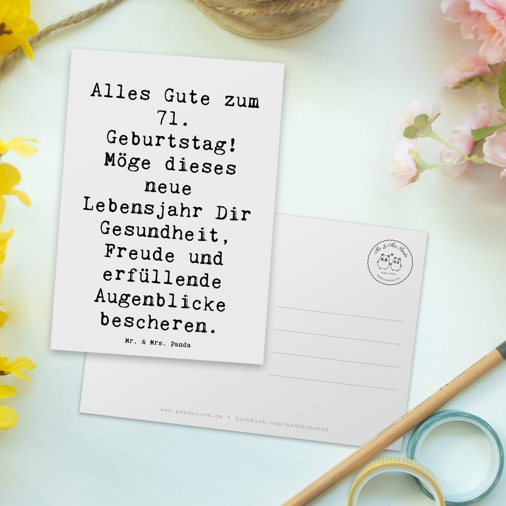 Postcard Saying Alles Gute zum 71. Geburtstag! Möge dieses neue Lebensjahr Dir Gesundheit, Freude und erfüllende Augenblicke bescheren. Grußkarte, Geburtstagskarte, Einladungskarten Geburtstag, Einladung Geburtstag, Ansichtskarten, Postkarte, Karte, Einladung, Dankeskarte, Einladungskarte, Ansichtskarte, Geschenkkarte, Geburtstag, Geburtstagsgeschenk, Geschenk