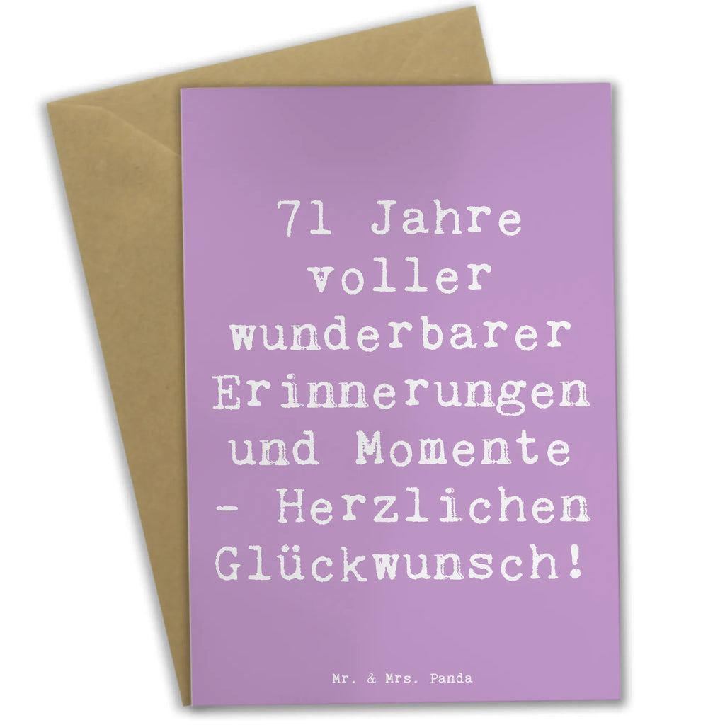 Grußkarte Spruch 71. Geburtstag Erinnerungen Klappkarte, Grußkarte, Geburtstagskarte, Einladungskarte, Hochzeitskarte, Karte, Ansichtskarten, Glückwunschkarte, Geburtstag, Geburtstagsgeschenk, Geschenk
