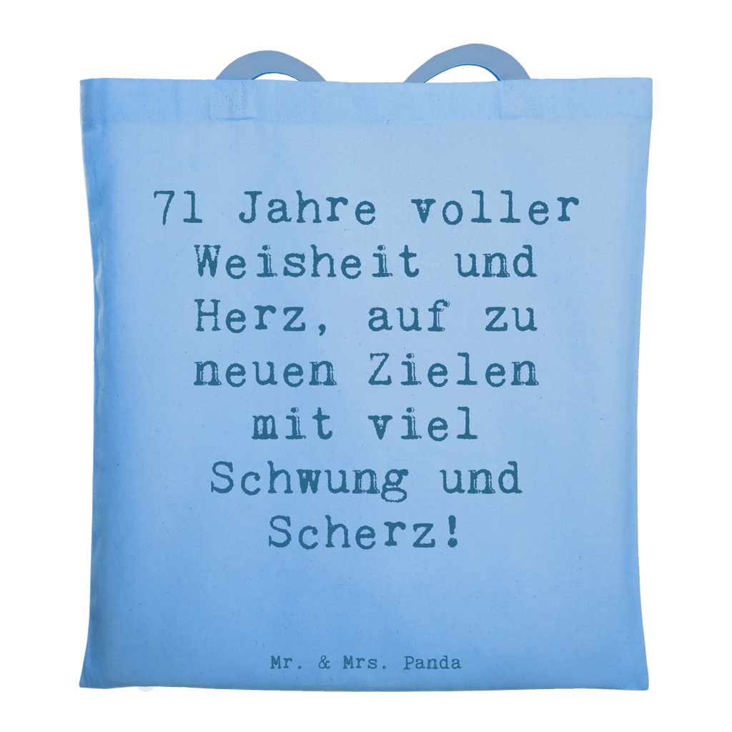 Tote bag Saying 71 Jahre voller Weisheit und Herz, auf zu neuen Zielen mit viel Schwung und Scherz! Stoffbeutel, Baumwolltasche, büchertasche, unitasche, Henkeltasche, Schultertasche, Jutebeutel, Tüte, Umhängetasche, Einkaufstüte, Einkaufsbeutel, Badetasche, Schultasche, shopping tasche, Jutetasche, Strandtasche, Tragetasche, Statementbeutel, baumwollbeutel, Stofftasche, Beuteltasche, tote bag, Einkaufstasche, Beutel, bedruckte tasche, Alltagstasche, Shopper, Leinentasche, Tasche, Laptoptasche, uni tasche, Geschenk, Geburtstag, Geburtstagsgeschenk