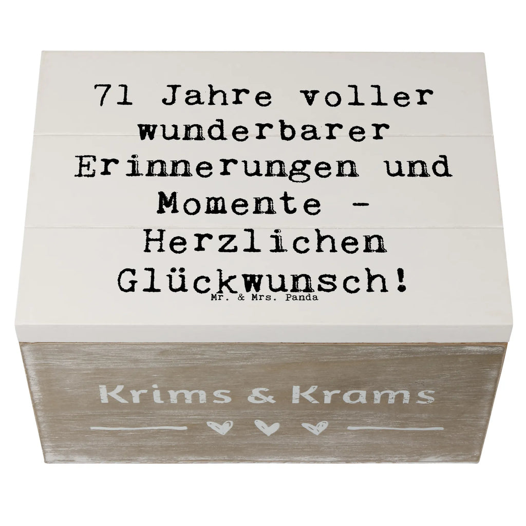 Holzkiste Spruch 71. Geburtstag Erinnerungen Kiste, Geschenkbox, XXL, Holzkiste, Schatulle, Dekokiste, Schatzkiste, Truhe, Geschenkdose, Aufbewahrungsbox, Erinnerungsbox, Erinnerungskiste, Geburtstag, Geburtstagsgeschenk, Geschenk