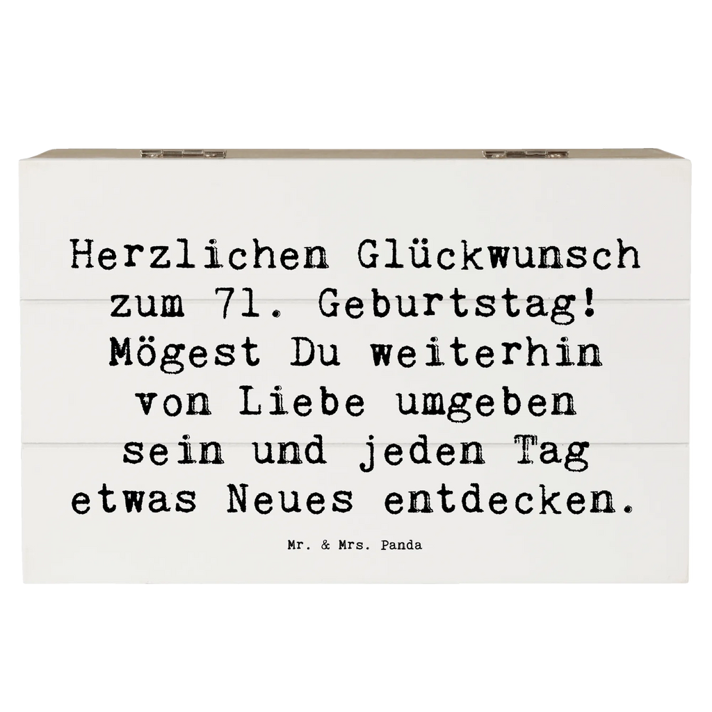 Wooden chest Saying Herzlichen Glückwunsch zum 71. Geburtstag! Mögest Du weiterhin von Liebe umgeben sein und jeden Tag etwas Neues entdecken. Erinnerungskiste, XXL, Erinnerungsbox, Geschenkbox, Schatulle, Aufbewahrungsbox, Holzkiste, Geschenkdose, Schatzkiste, Truhe, Kiste, Dekokiste, Geburtstag, Geburtstagsgeschenk, Geschenk