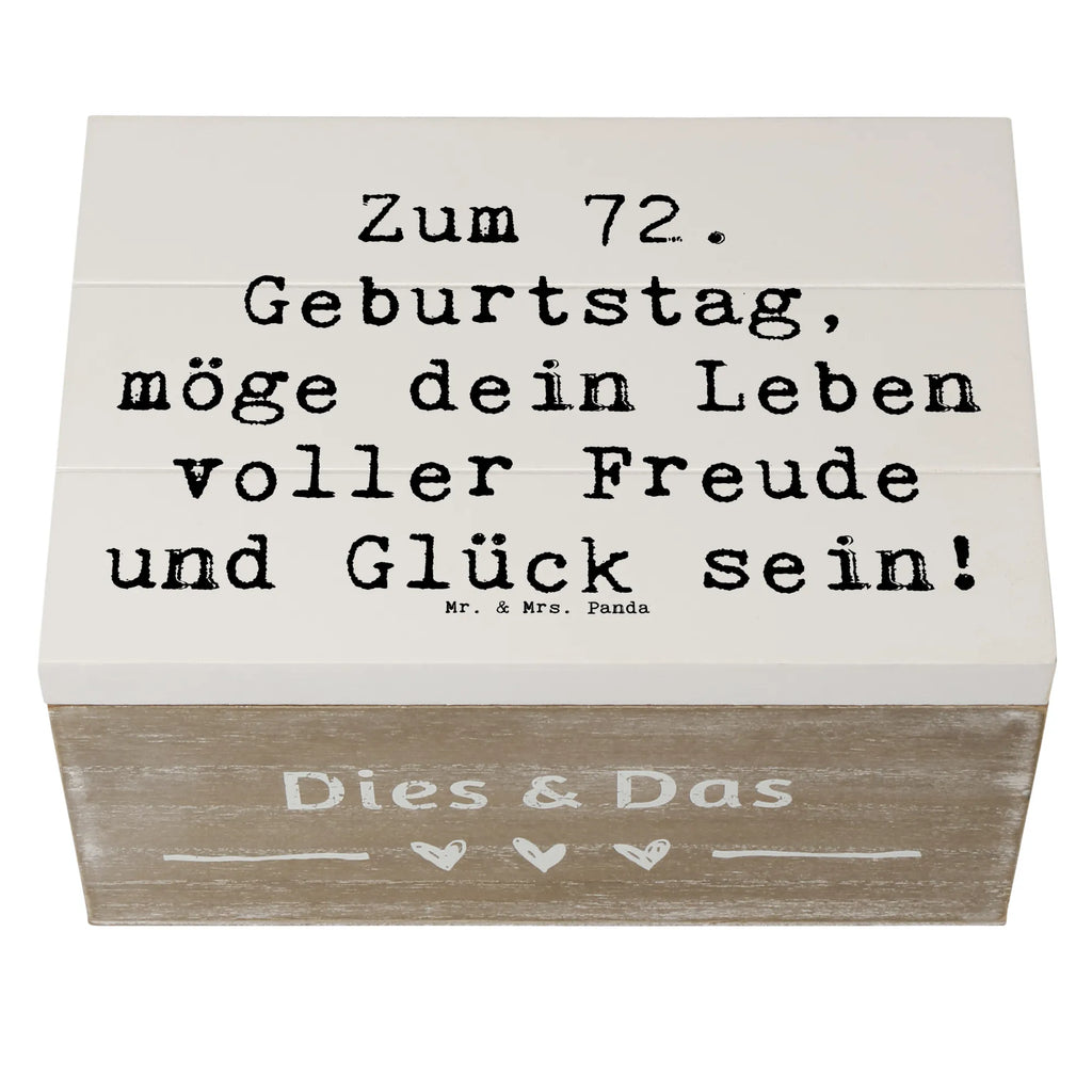 Holzkiste Spruch 72. Geburtstag Freude Schatulle, Erinnerungsbox, Dekokiste, Erinnerungskiste, Kiste, Truhe, Aufbewahrungsbox, Geschenkdose, Schatzkiste, Geschenkbox, XXL, Holzkiste, Geburtstag, Geburtstagsgeschenk, Geschenk
