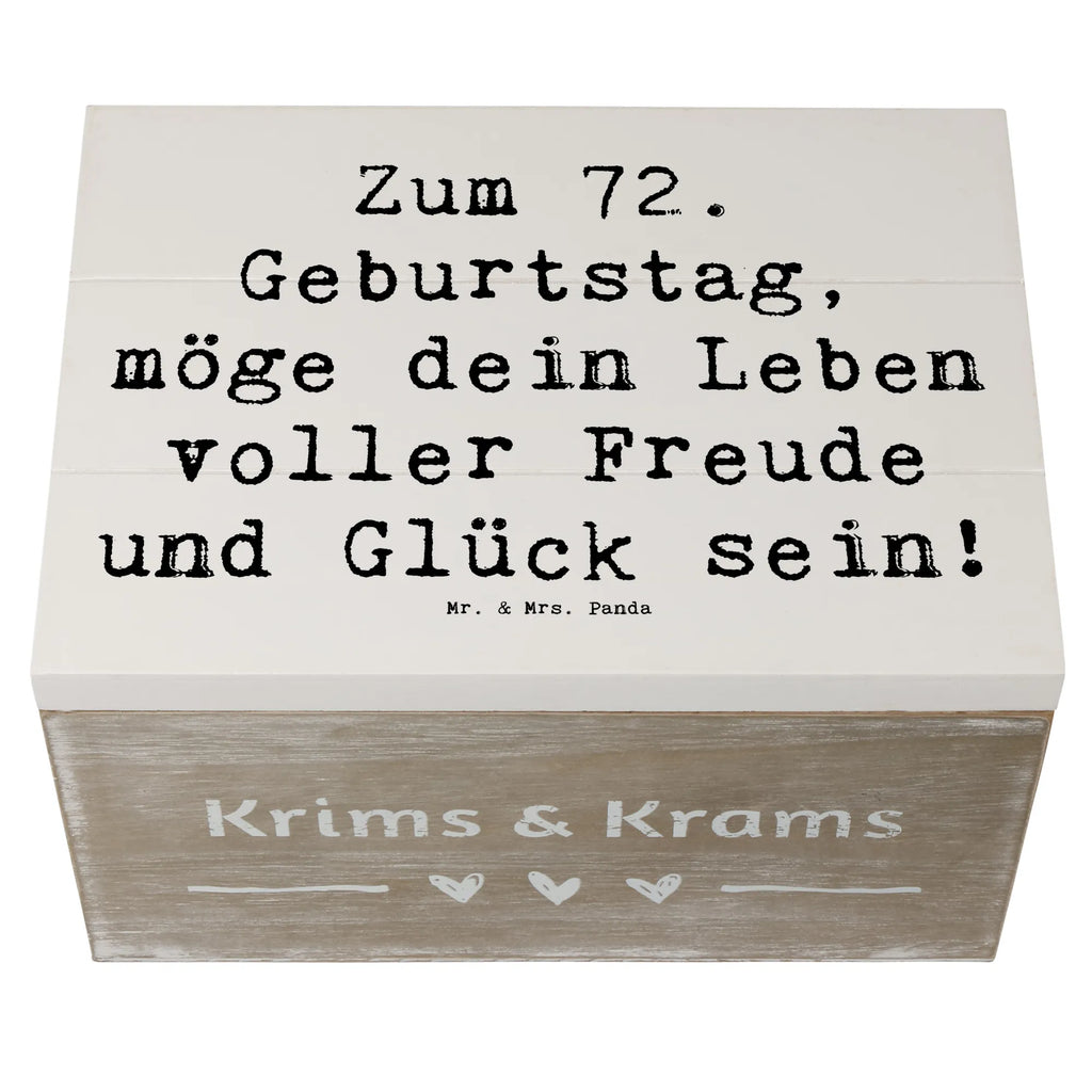 Holzkiste Spruch 72. Geburtstag Freude Schatulle, Erinnerungsbox, Dekokiste, Erinnerungskiste, Kiste, Truhe, Aufbewahrungsbox, Geschenkdose, Schatzkiste, Geschenkbox, XXL, Holzkiste, Geburtstag, Geburtstagsgeschenk, Geschenk