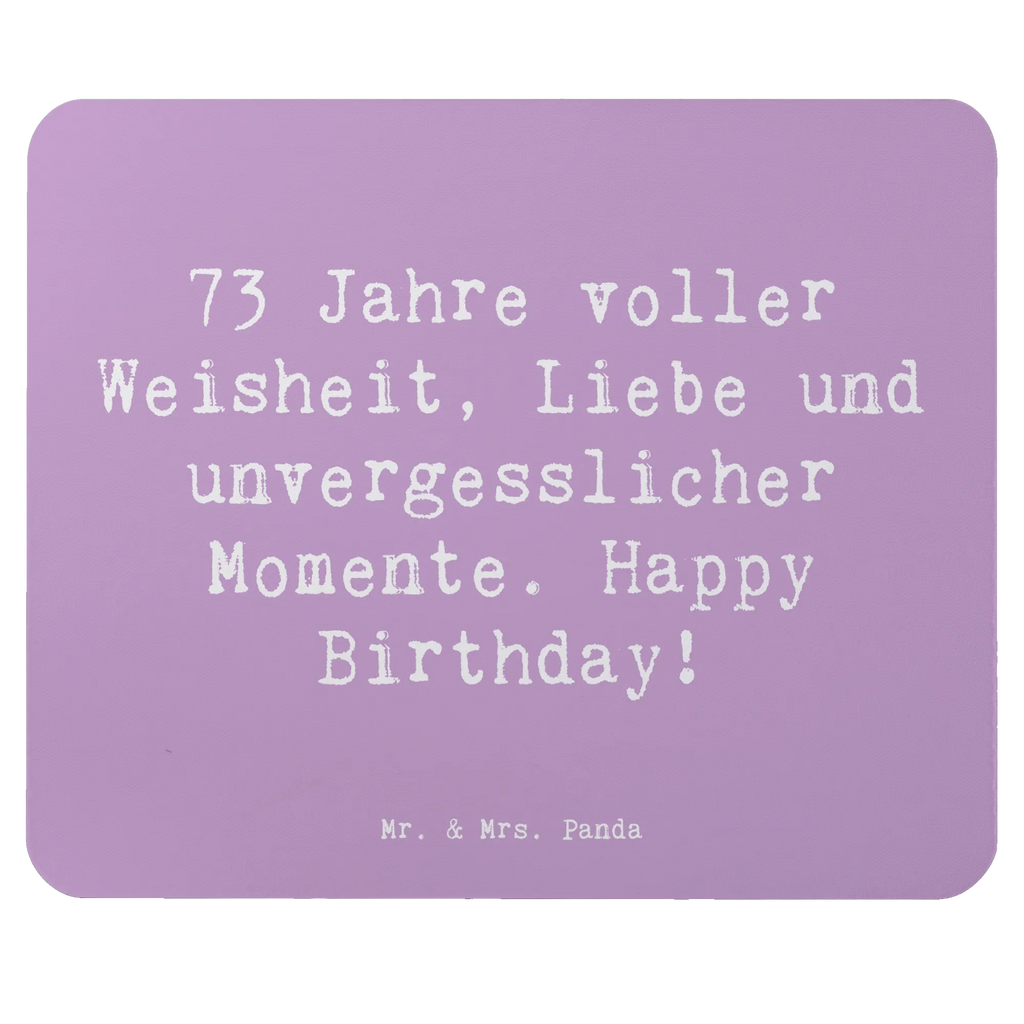 Mouse mat Saying 73 Jahre voller Weisheit, Liebe und unvergesslicher Momente. Happy Birthday! Mausunterlage, Mauspad, Mousepad, Arbeitszimmer, Mauspad Büro, Büroausstattung, Designer Mauspad, Computer zubehör, PC Zubehör, Einzigartiges Mauspad, Geburtstag, Geburtstagsgeschenk, Geschenk