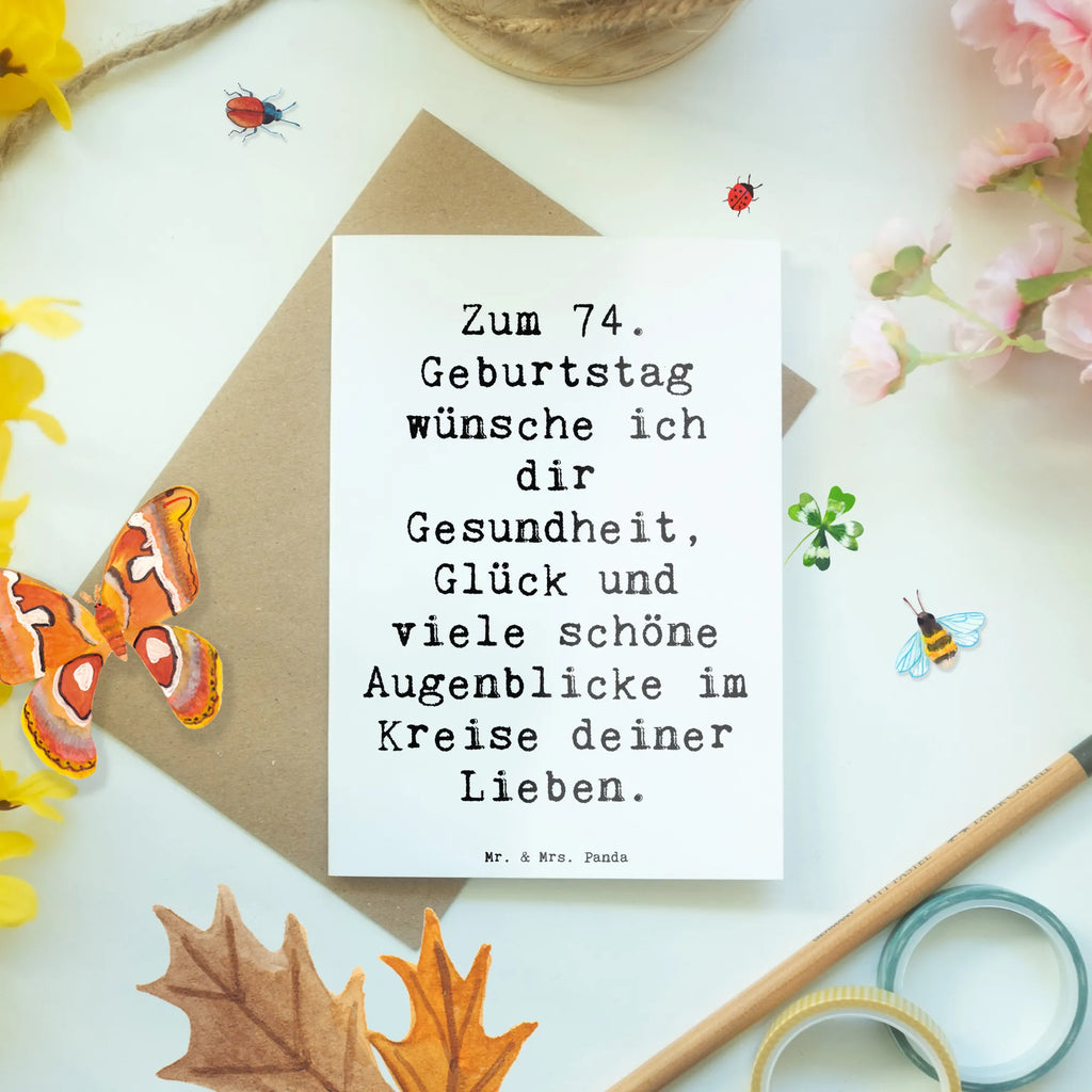 Greetings card Saying Zum 74. Geburtstag wünsche ich dir Gesundheit, Glück und viele schöne Augenblicke im Kreise deiner Lieben. Glückwunschkarte, Einladungskarte, Klappkarte, Geburtstagskarte, Karte, Hochzeitskarte, Ansichtskarten, Grußkarte, Geburtstag, Geburtstagsgeschenk, Geschenk