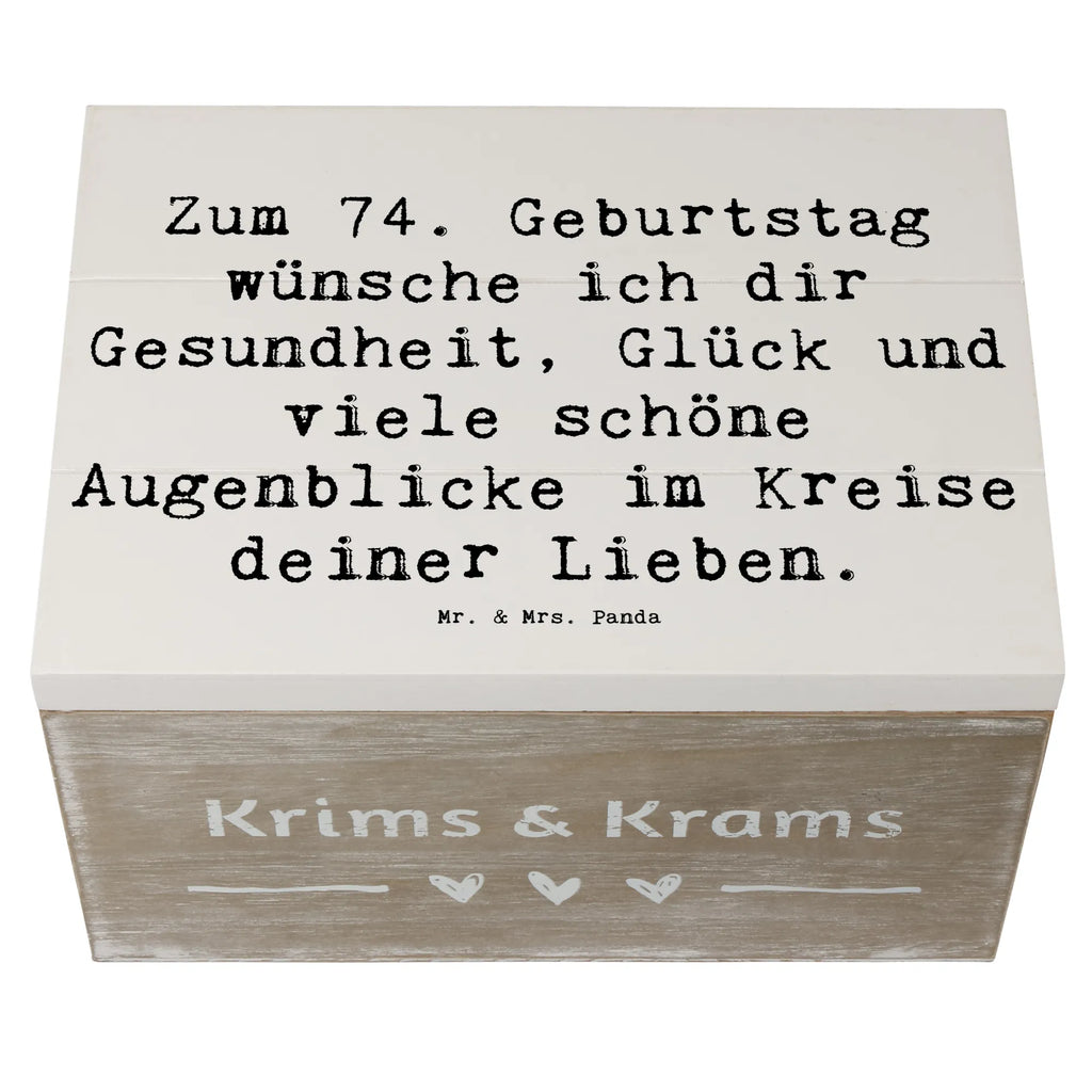 Wooden chest Saying Zum 74. Geburtstag wünsche ich dir Gesundheit, Glück und viele schöne Augenblicke im Kreise deiner Lieben. Schatzkiste, XXL, Erinnerungskiste, Geschenkdose, Schatulle, Erinnerungsbox, Dekokiste, Geschenkbox, Aufbewahrungsbox, Kiste, Holzkiste, Truhe, Geburtstag, Geburtstagsgeschenk, Geschenk