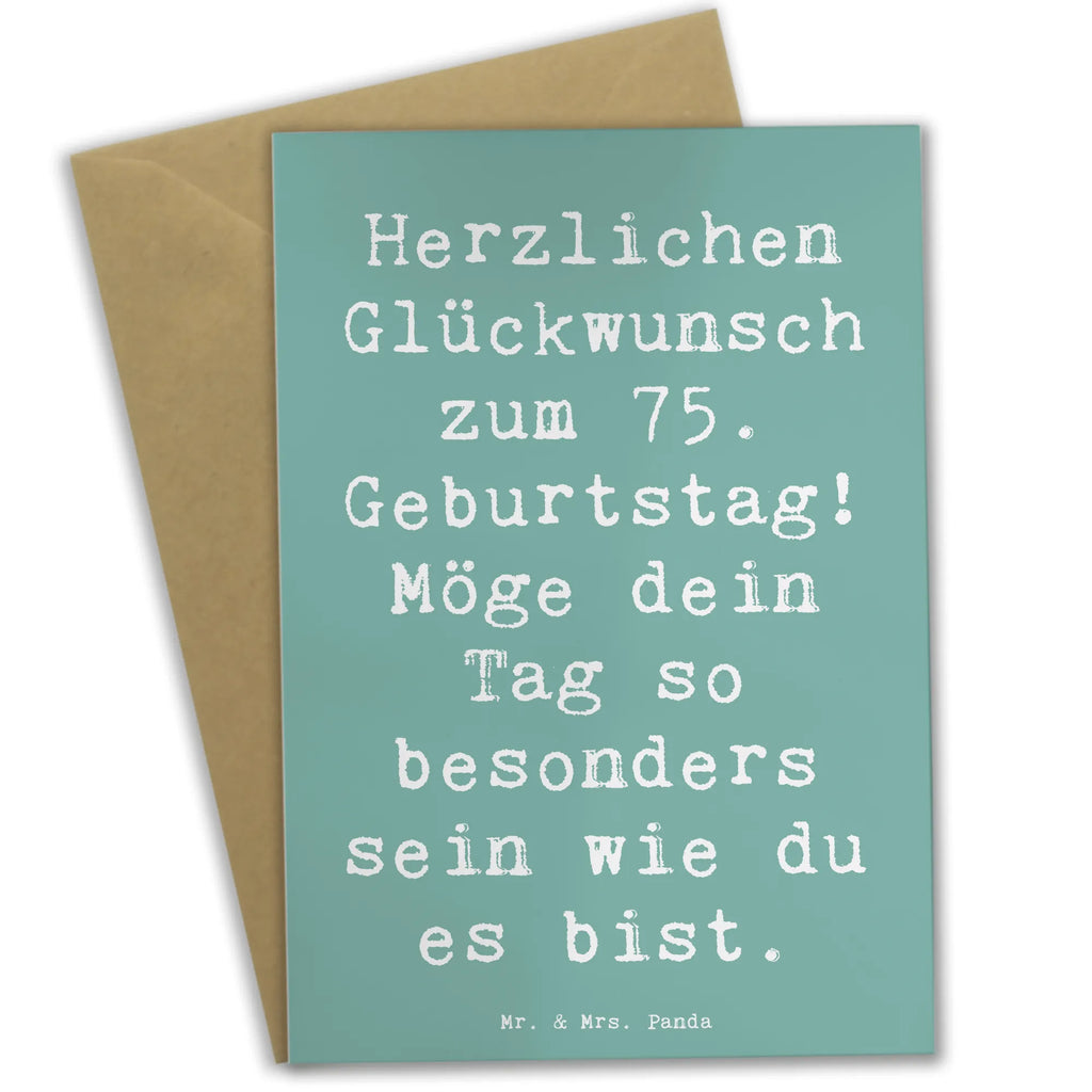 Greetings card Saying Herzlichen Glückwunsch zum 75. Geburtstag! Möge dein Tag so besonders sein wie du es bist. Ansichtskarten, Klappkarte, Grußkarte, Geburtstagskarte, Hochzeitskarte, Glückwunschkarte, Karte, Einladungskarte, Geburtstag, Geburtstagsgeschenk, Geschenk