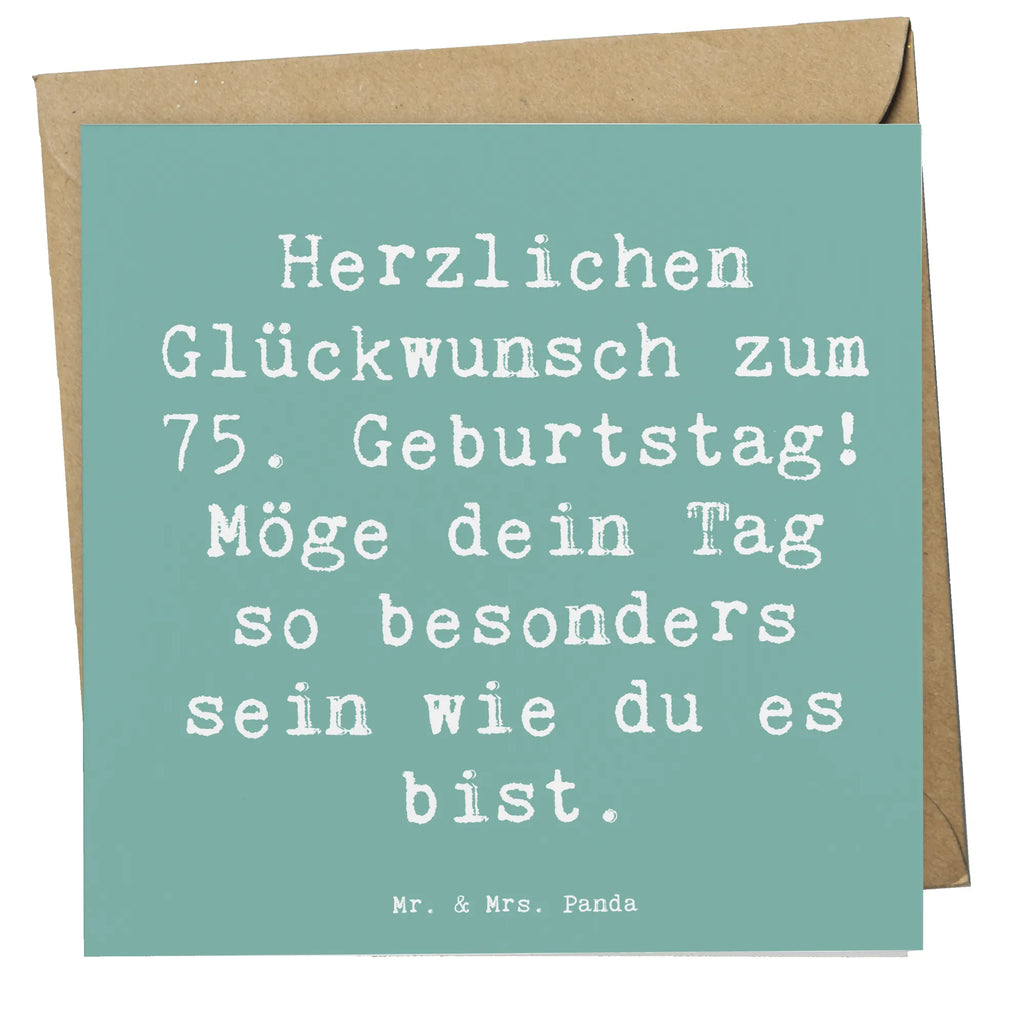 Deluxe Card Saying Herzlichen Glückwunsch zum 75. Geburtstag! Möge dein Tag so besonders sein wie du es bist. Hochwertige Grußkarte, Hochzeitskarte, Geburtstagskarte, Hochwertige Klappkarte, Karte, Klappkarte, Einladungskarte, Glückwunschkarte, Grußkarte, Geburtstag, Geburtstagsgeschenk, Geschenk