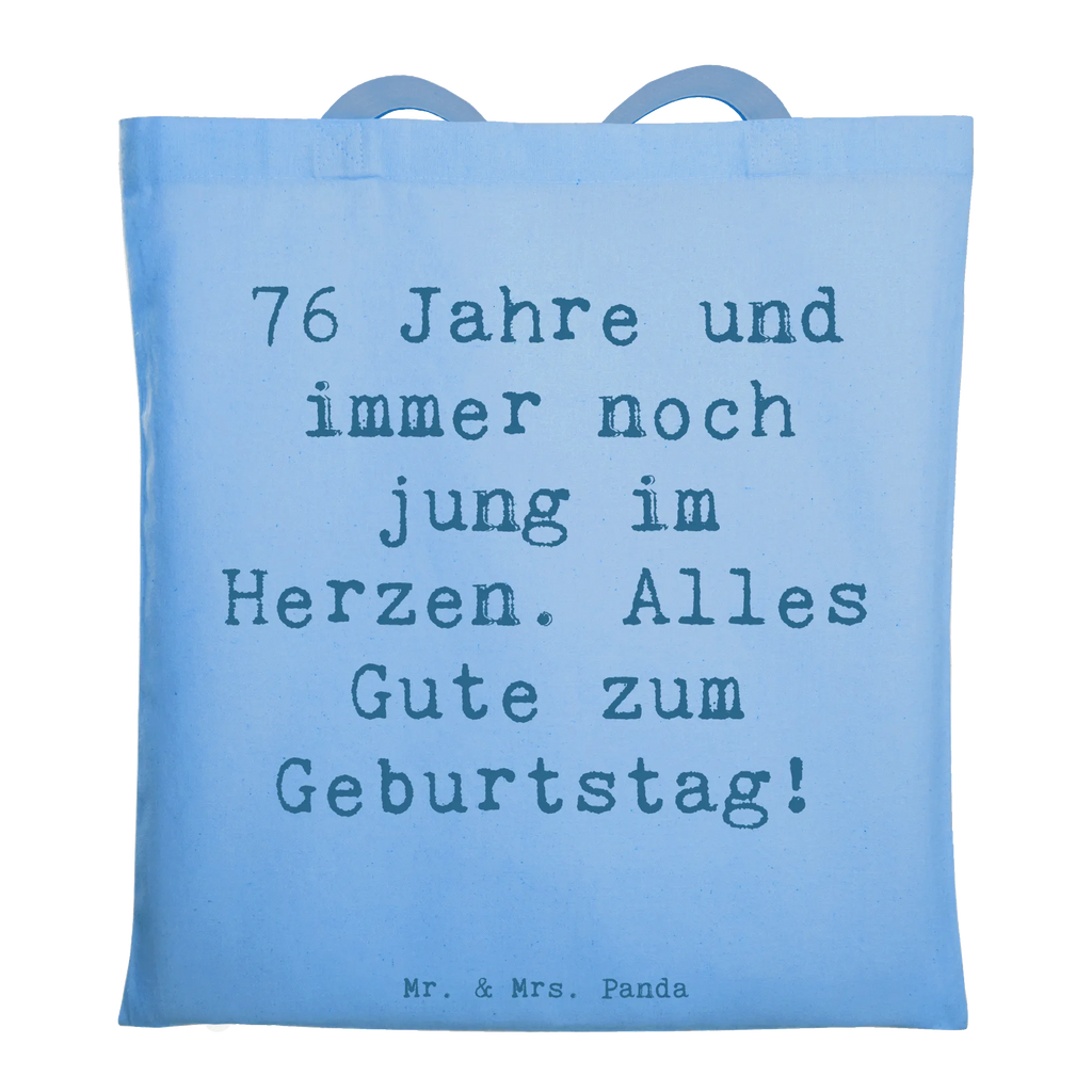 Tragetasche Spruch 76. Geburtstag Herzjung Beuteltasche, Beutel, Einkaufstasche, Jutebeutel, Stoffbeutel, Tasche, Shopper, Umhängetasche, Strandtasche, Schultertasche, Stofftasche, Tragetasche, Badetasche, Jutetasche, Einkaufstüte, Laptoptasche, Geburtstag, Geburtstagsgeschenk, Geschenk