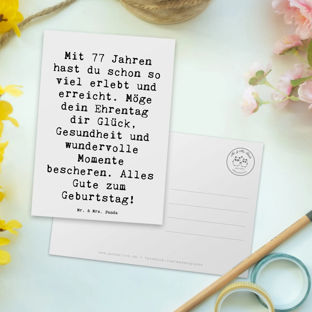 Postcard Saying Mit 77 Jahren hast du schon so viel erlebt und erreicht. Möge dein Ehrentag dir Glück, Gesundheit und wundervolle Momente bescheren. Alles Gute zum Geburtstag! Einladungskarten Geburtstag, Einladung Geburtstag, Dankeskarte, Postkarte, Einladungskarte, Ansichtskarten, Grußkarte, Geschenkkarte, Karte, Ansichtskarte, Geburtstagskarte, Einladung, Geburtstag, Geburtstagsgeschenk, Geschenk