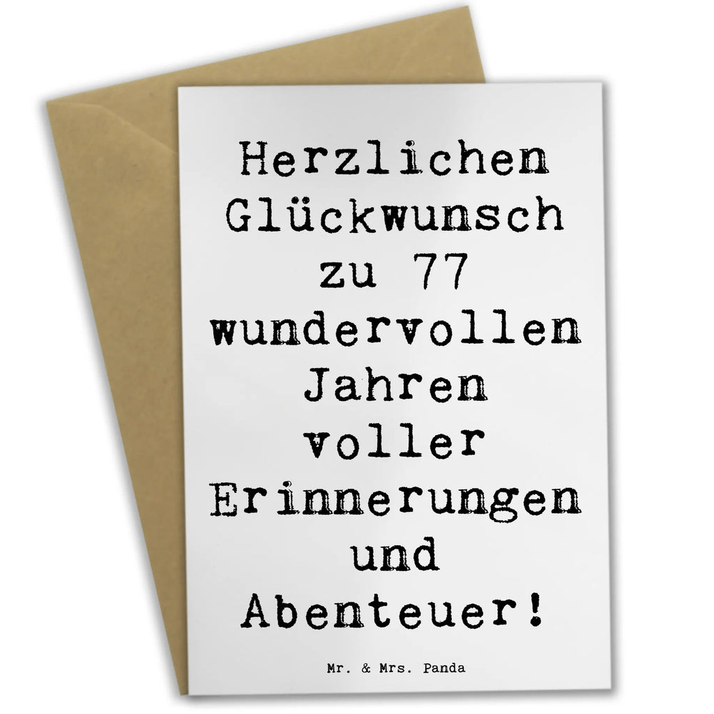 Greetings card Saying Herzlichen Glückwunsch zu 77 wundervollen Jahren voller Erinnerungen und Abenteuer! Karte, Grußkarte, Geburtstagskarte, Hochzeitskarte, Ansichtskarten, Glückwunschkarte, Einladungskarte, Klappkarte, Geburtstag, Geburtstagsgeschenk, Geschenk