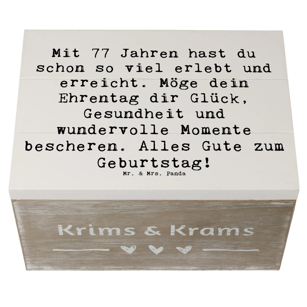 Holzkiste Spruch 77. Geburtstag Glückwunsch Aufbewahrungsbox, Schatzkiste, Kiste, Erinnerungskiste, Dekokiste, Truhe, Erinnerungsbox, Geschenkbox, XXL, Geschenkdose, Holzkiste, Schatulle, Geburtstag, Geburtstagsgeschenk, Geschenk