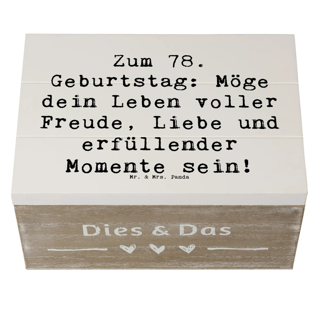 Holzkiste Spruch 78. Geburtstag Freude Liebe XXL, Truhe, Geschenkdose, Schatzkiste, Aufbewahrungsbox, Geschenkbox, Erinnerungsbox, Dekokiste, Holzkiste, Schatulle, Erinnerungskiste, Kiste, Geburtstag, Geburtstagsgeschenk, Geschenk
