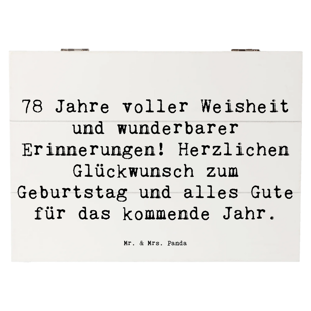 Holzkiste Spruch 78. Geburtstag Weisheit Dekokiste, Erinnerungskiste, Kiste, Holzkiste, Geschenkdose, Schatulle, Schatzkiste, XXL, Geschenkbox, Truhe, Aufbewahrungsbox, Erinnerungsbox, Geburtstag, Geburtstagsgeschenk, Geschenk