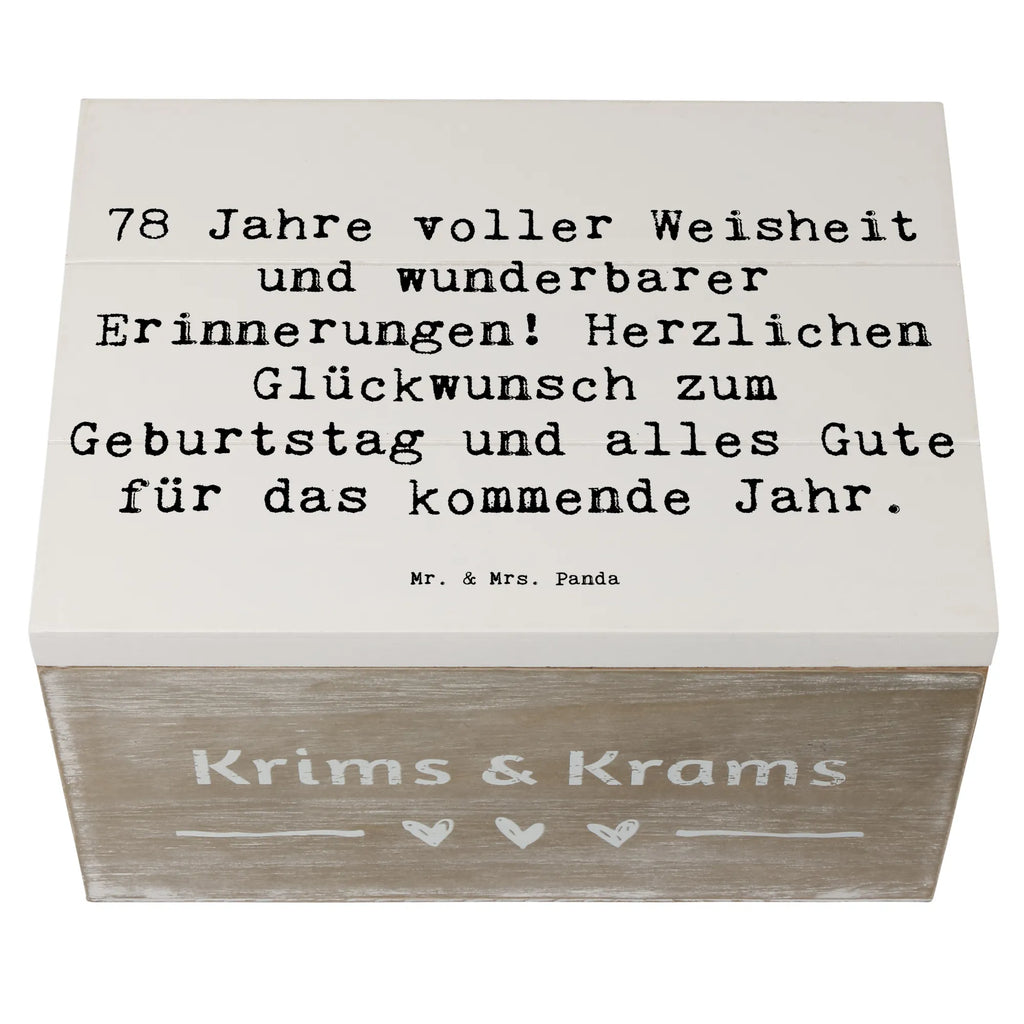 Holzkiste Spruch 78. Geburtstag Weisheit Dekokiste, Erinnerungskiste, Kiste, Holzkiste, Geschenkdose, Schatulle, Schatzkiste, XXL, Geschenkbox, Truhe, Aufbewahrungsbox, Erinnerungsbox, Geburtstag, Geburtstagsgeschenk, Geschenk