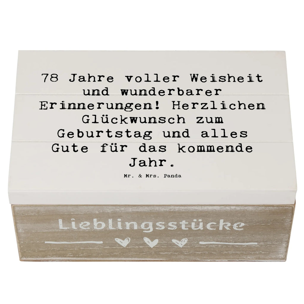 Holzkiste Spruch 78. Geburtstag Weisheit Dekokiste, Erinnerungskiste, Kiste, Holzkiste, Geschenkdose, Schatulle, Schatzkiste, XXL, Geschenkbox, Truhe, Aufbewahrungsbox, Erinnerungsbox, Geburtstag, Geburtstagsgeschenk, Geschenk