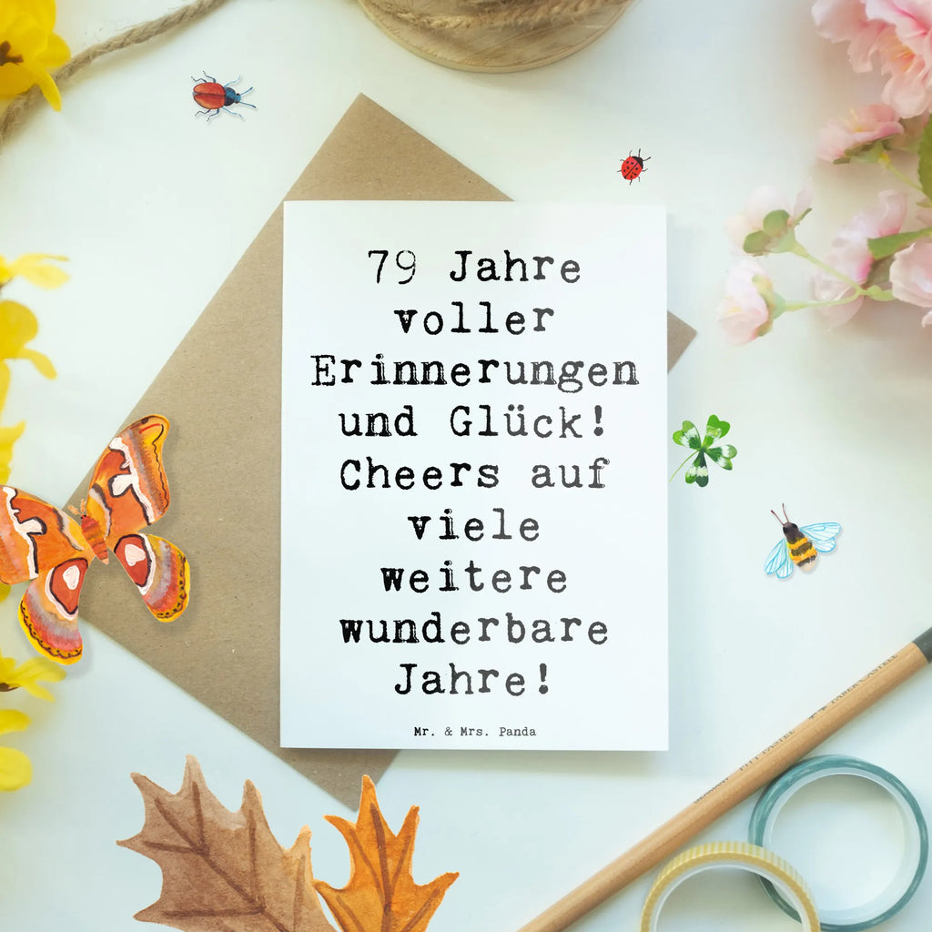 Greetings card Saying 79 Jahre voller Erinnerungen und Glück! Cheers auf viele weitere wunderbare Jahre! Hochzeitskarte, Karte, Geburtstagskarte, Glückwunschkarte, Grußkarte, Klappkarte, Einladungskarte, Ansichtskarten, Geburtstag, Geburtstagsgeschenk, Geschenk