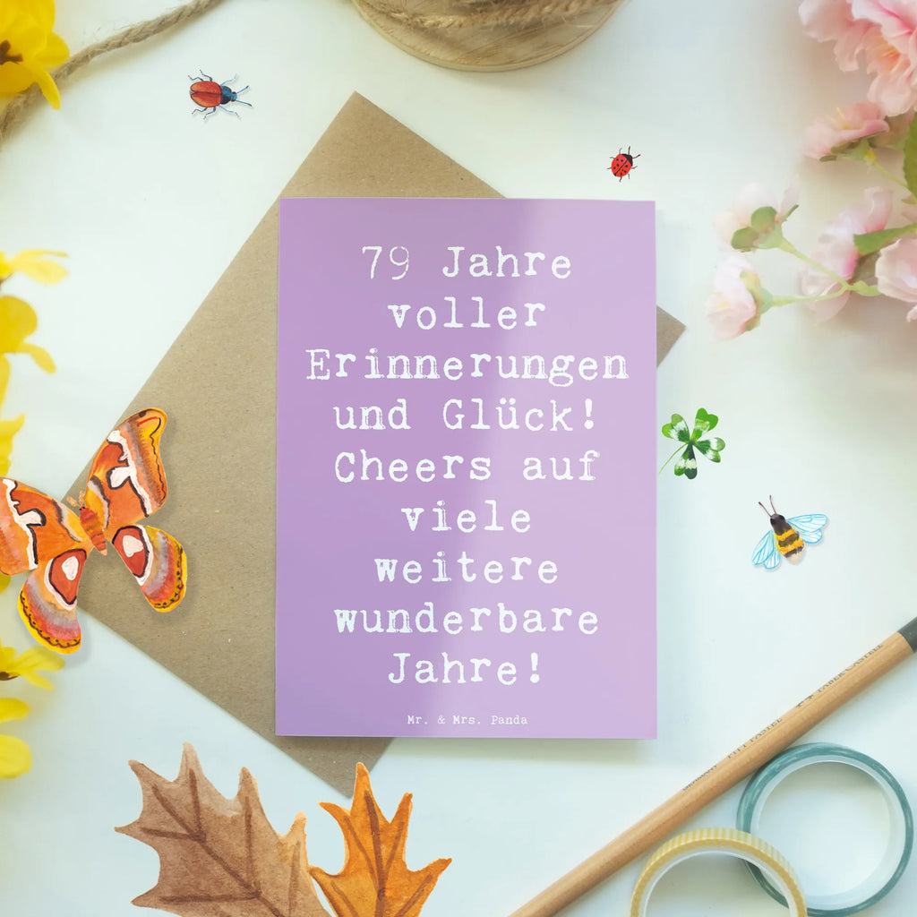 Greetings card Saying 79 Jahre voller Erinnerungen und Glück! Cheers auf viele weitere wunderbare Jahre! Hochzeitskarte, Karte, Geburtstagskarte, Glückwunschkarte, Grußkarte, Klappkarte, Einladungskarte, Ansichtskarten, Geburtstag, Geburtstagsgeschenk, Geschenk