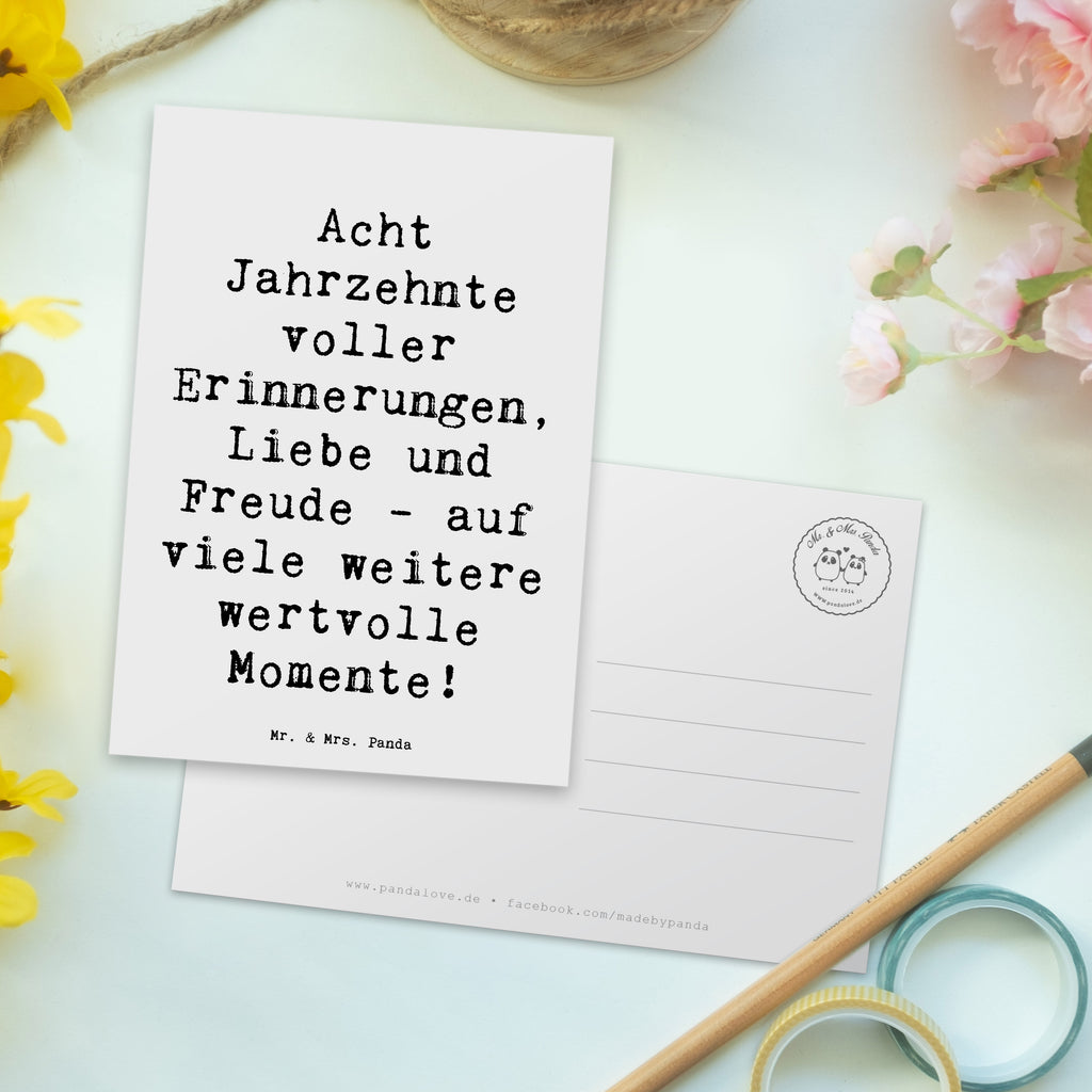 Postcard Saying Acht Jahrzehnte voller Erinnerungen, Liebe und Freude - auf viele weitere wertvolle Momente! Karte, Geschenkkarte, Einladungskarten Geburtstag, Dankeskarte, Einladung, Ansichtskarten, Geburtstagskarte, Postkarte, Einladungskarte, Einladung Geburtstag, Grußkarte, Ansichtskarte, Geburtstag, Geburtstagsgeschenk, Geschenk