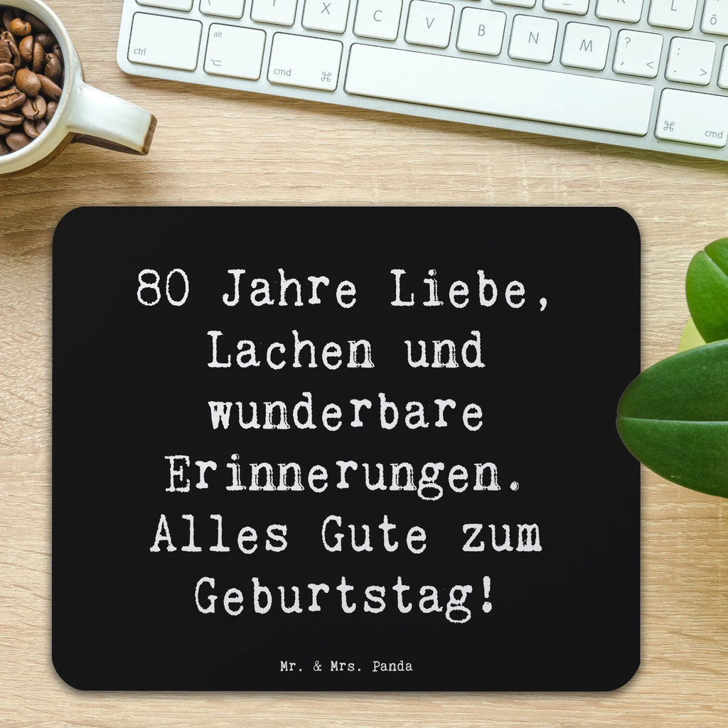 Mouse mat Saying 80 Jahre Liebe, Lachen und wunderbare Erinnerungen. Alles Gute zum Geburtstag! PC Zubehör, Mauspad Büro, Einzigartiges Mauspad, Büroausstattung, Computer zubehör, Mausunterlage, Arbeitszimmer, Designer Mauspad, Mauspad, Mousepad, Geburtstag, Geburtstagsgeschenk, Geschenk