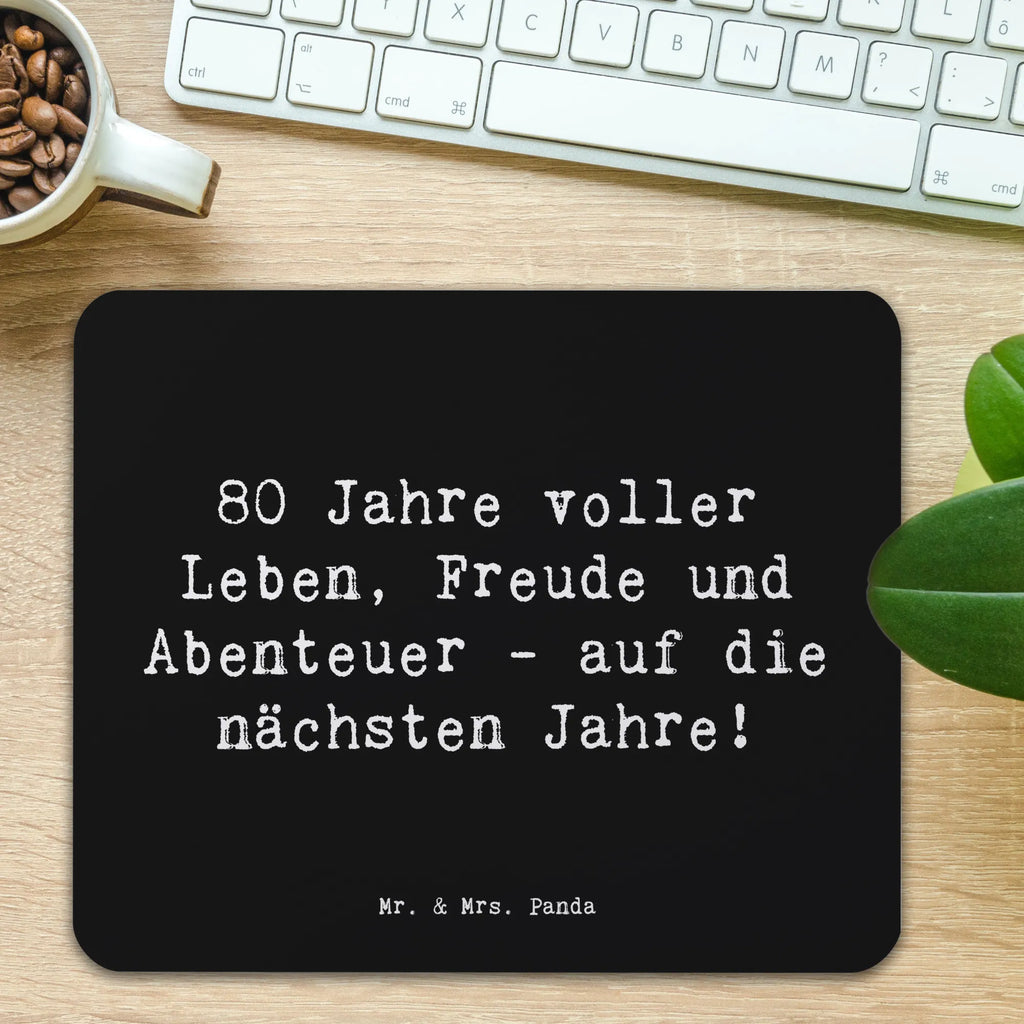 Mouse mat Saying 80 Jahre voller Leben, Freude und Abenteuer - auf die nächsten Jahre! Einzigartiges Mauspad, Büroausstattung, Designer Mauspad, Mausunterlage, Arbeitszimmer, Mousepad, Mauspad, Computer zubehör, PC Zubehör, Mauspad Büro, Geburtstag, Geburtstagsgeschenk, Geschenk