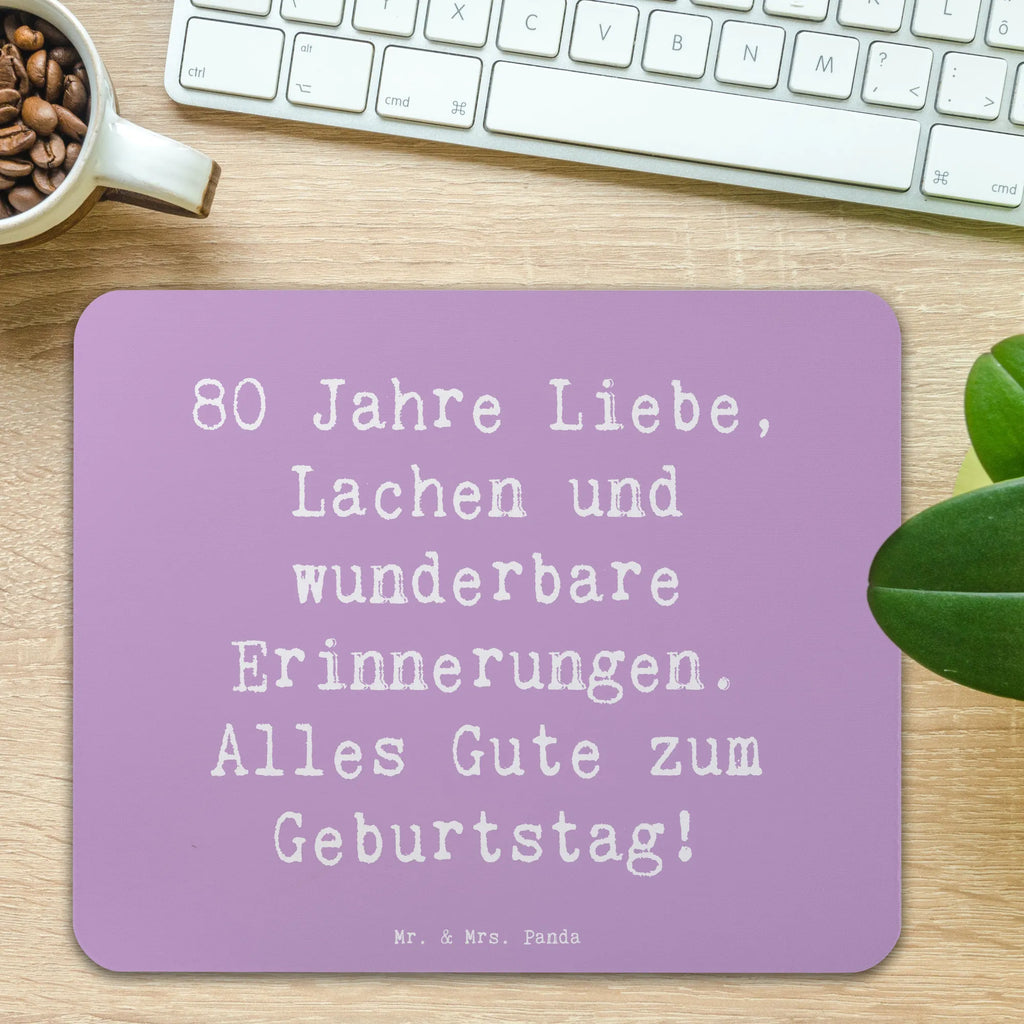 Mouse mat Saying 80 Jahre Liebe, Lachen und wunderbare Erinnerungen. Alles Gute zum Geburtstag! PC Zubehör, Mauspad Büro, Einzigartiges Mauspad, Büroausstattung, Computer zubehör, Mausunterlage, Arbeitszimmer, Designer Mauspad, Mauspad, Mousepad, Geburtstag, Geburtstagsgeschenk, Geschenk